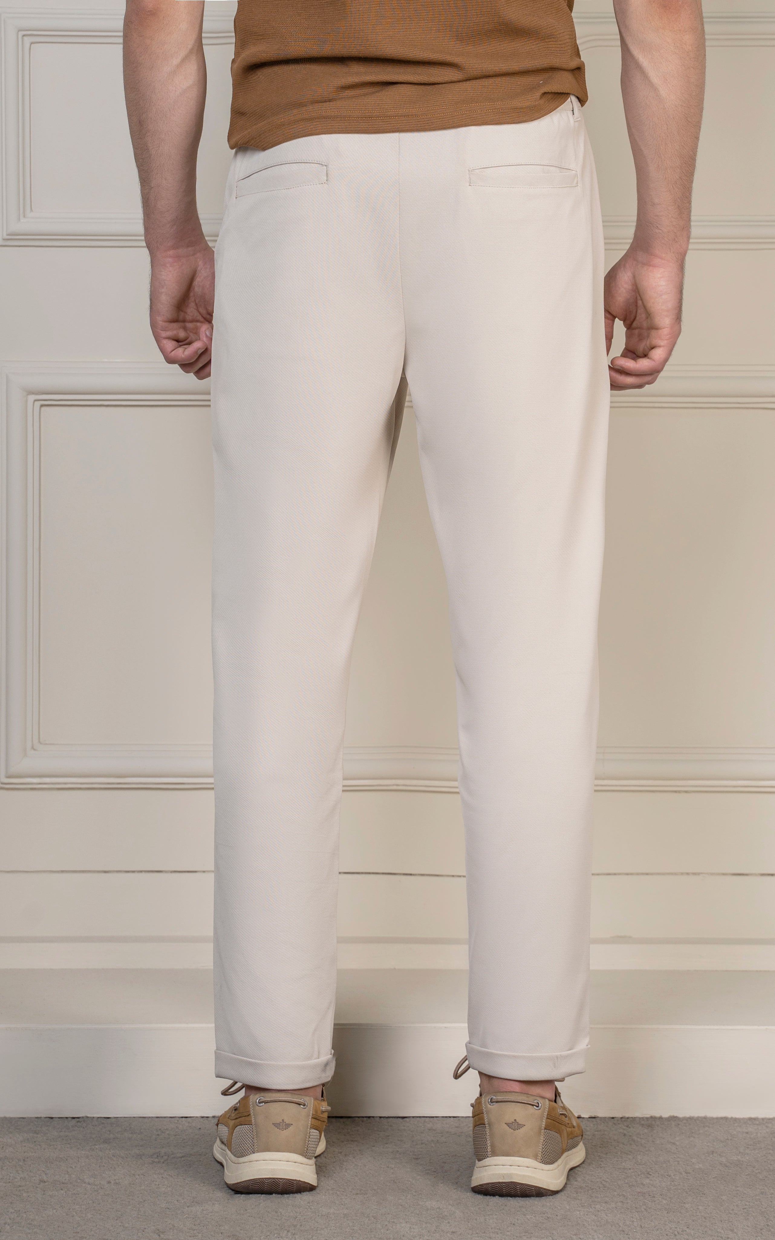 SMART FIT TEXTURED JOGGER TROUSER LIGHT KHAKI