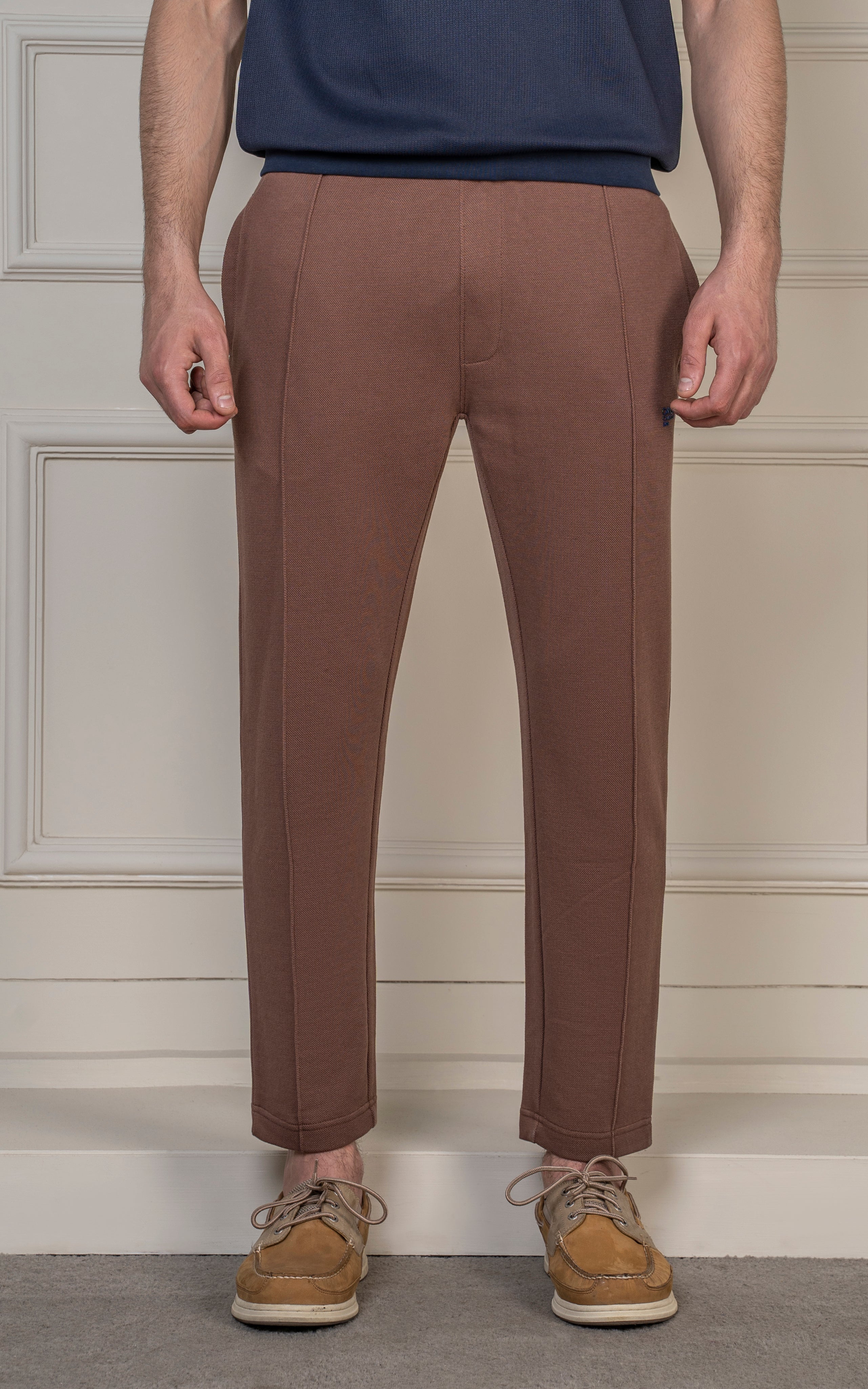 STRAIGHT FIT PIQUE TERRY JOGGER TROUSER RUST
