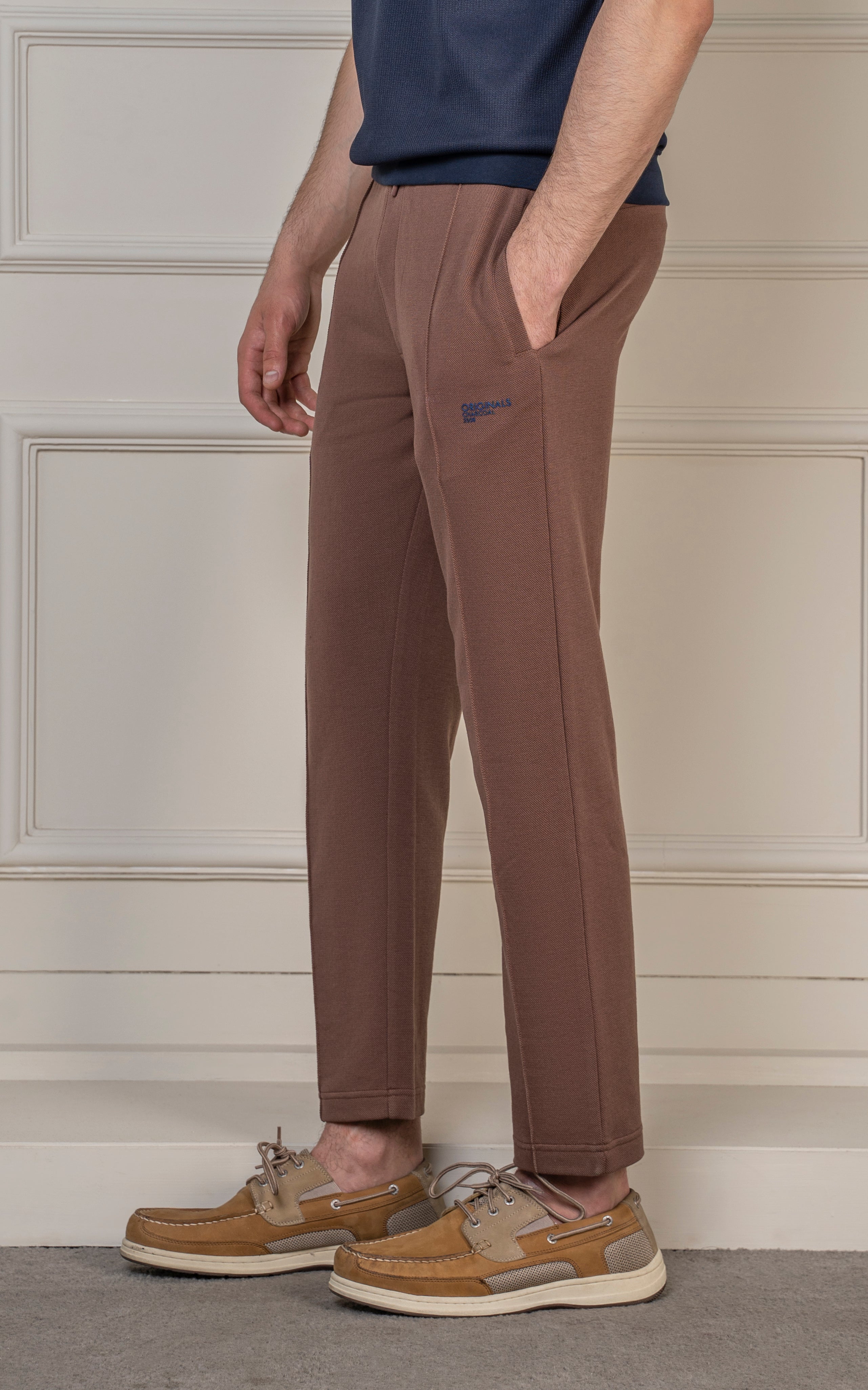 STRAIGHT FIT PIQUE TERRY JOGGER TROUSER RUST