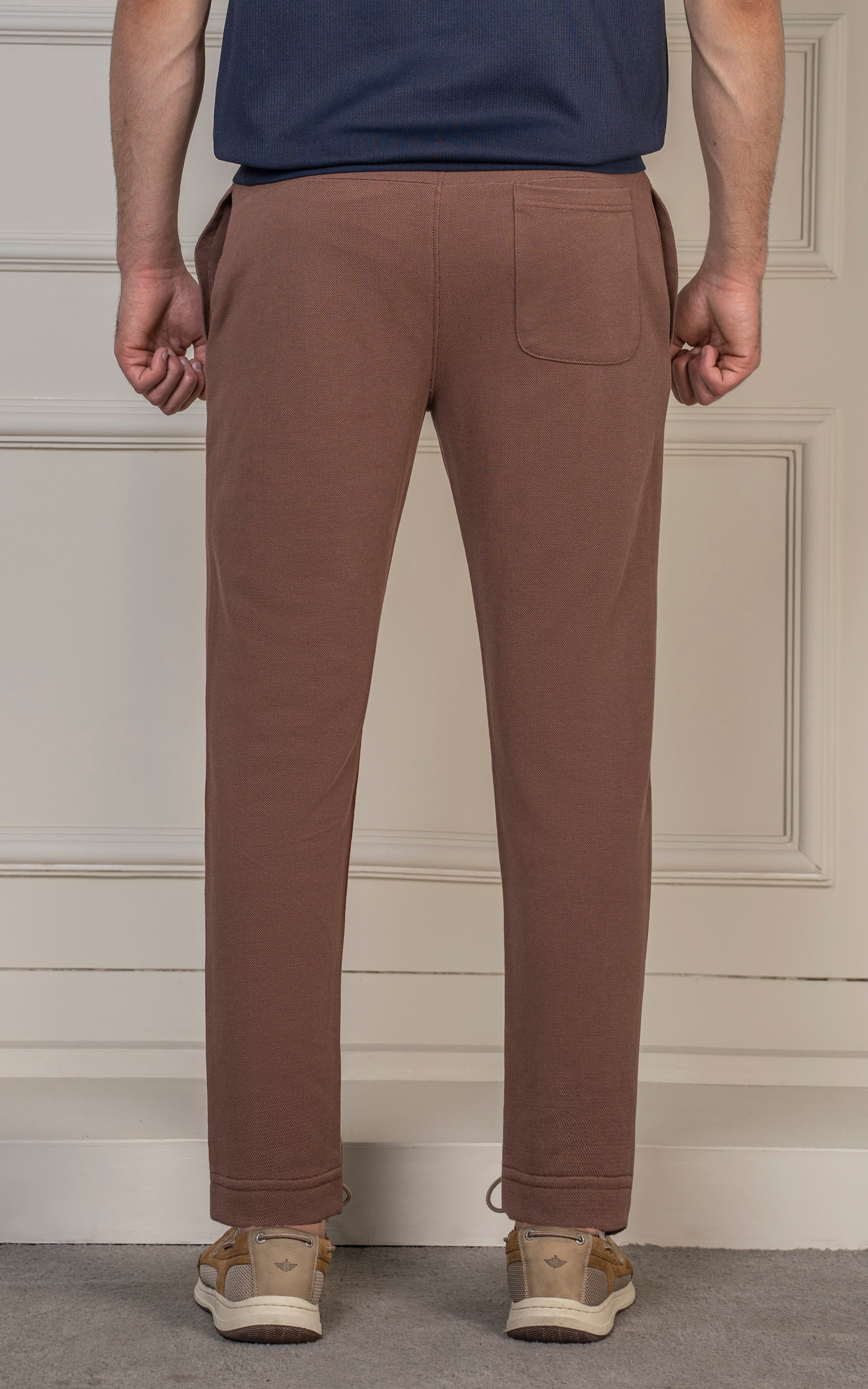 STRAIGHT FIT PIQUE TERRY JOGGER TROUSER RUST