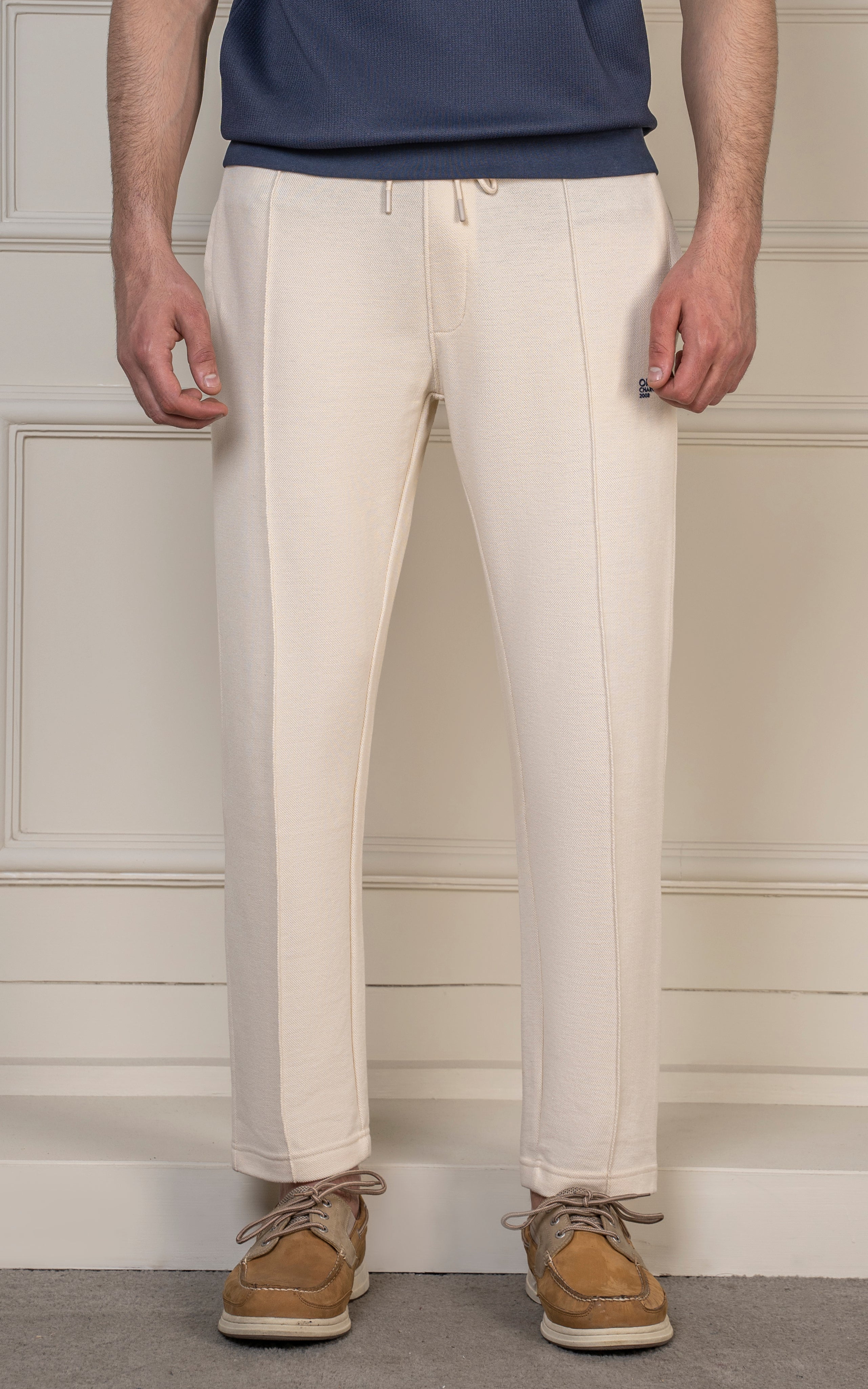 STRAIGHT FIT PIQUE TERRY JOGGER TROUSER OFF WHITE