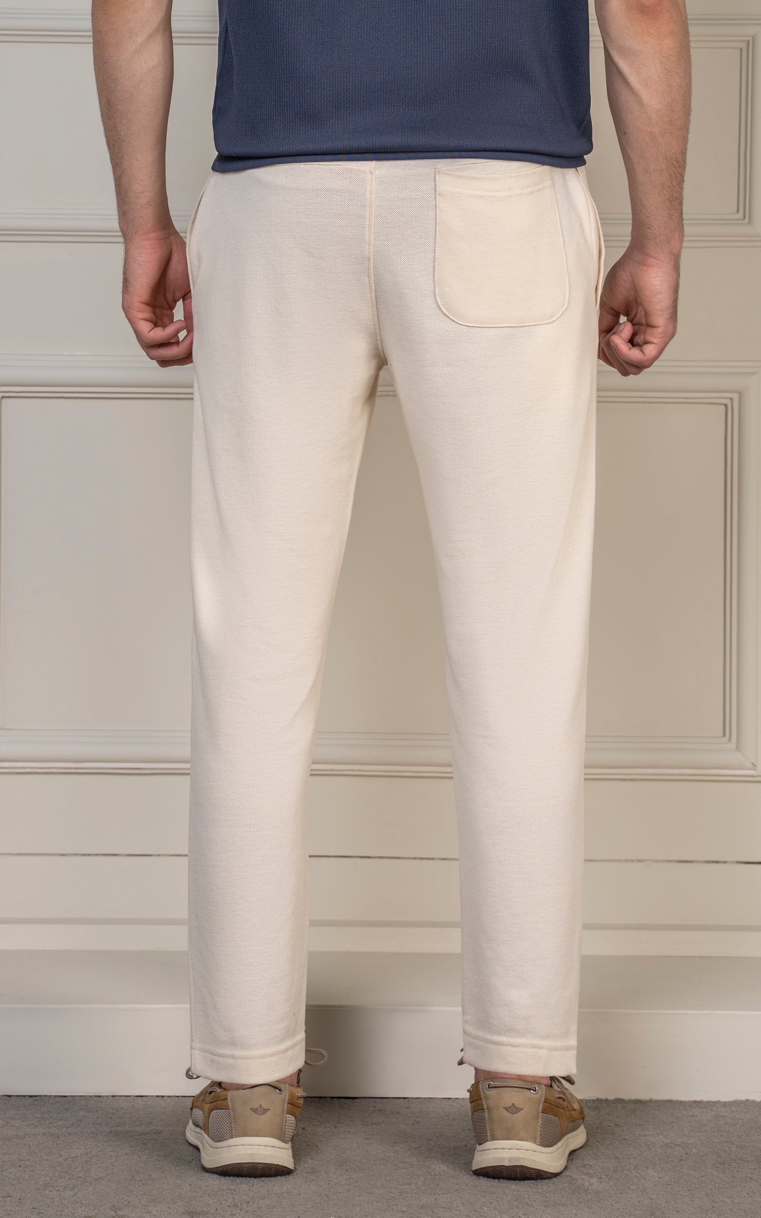 STRAIGHT FIT PIQUE TERRY JOGGER TROUSER OFF WHITE