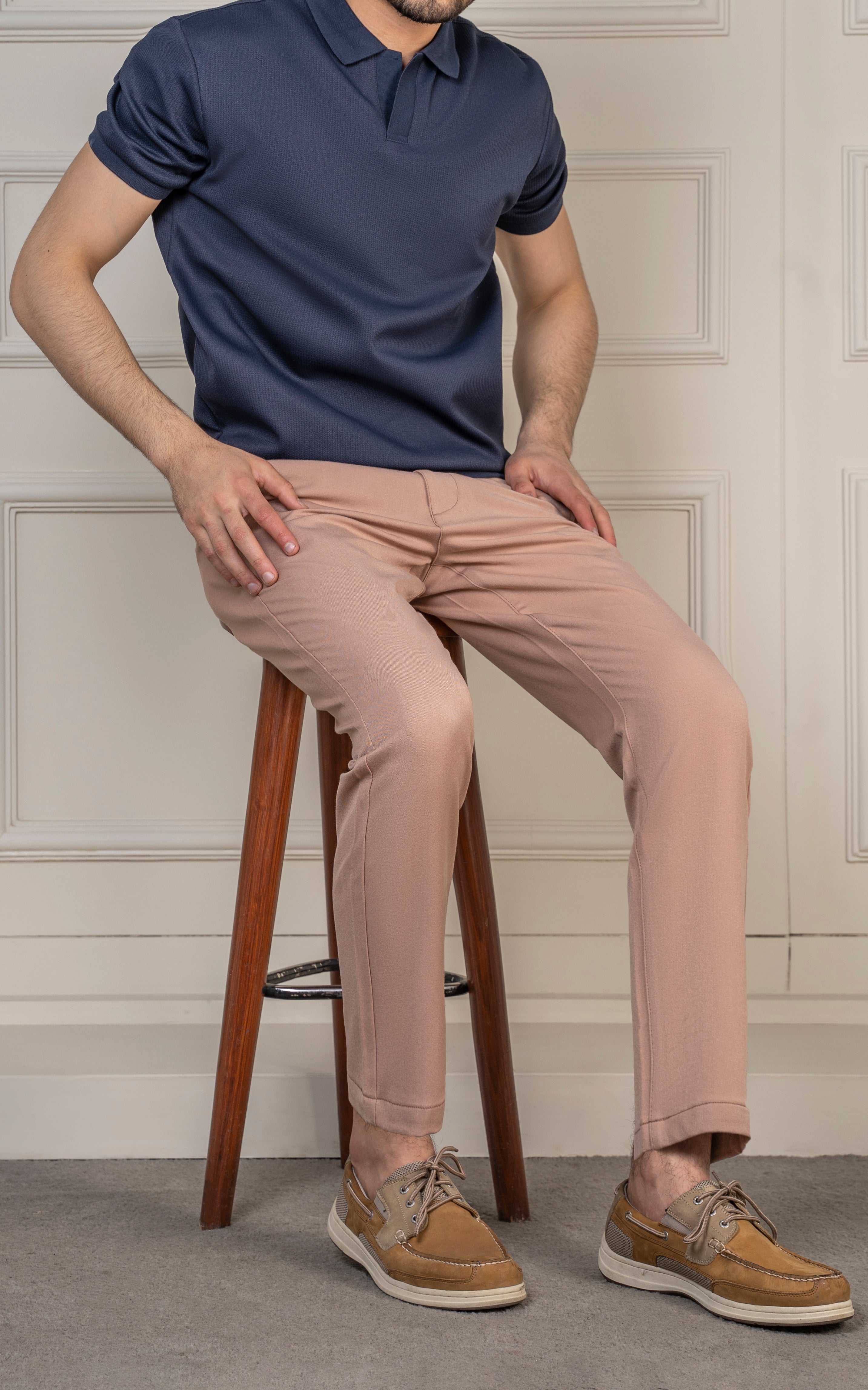 LOOSE FIT PLAIN PANT LIGHT PEACH