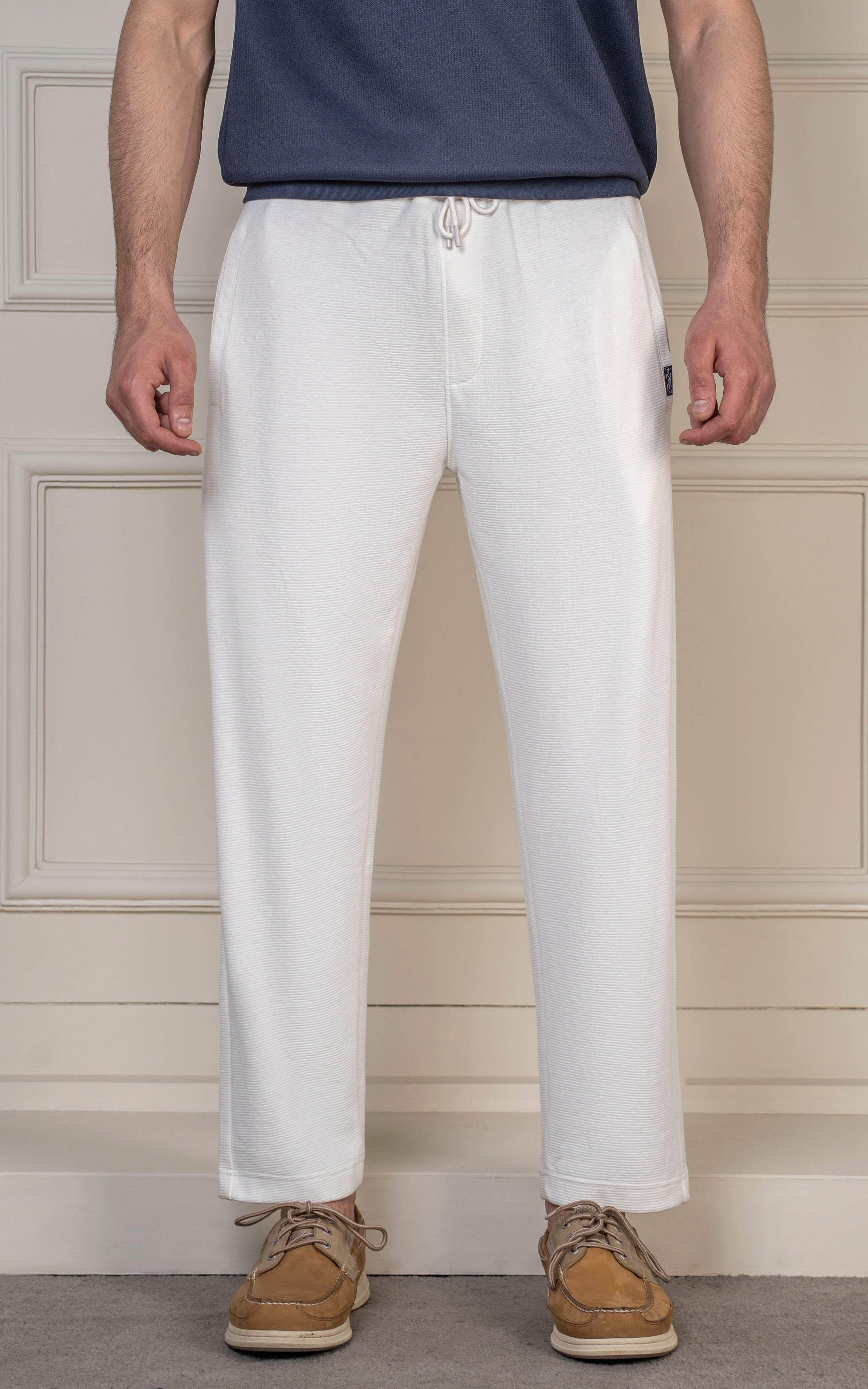 LOOSE FIT OTTOMAN JOGGER TROUSER WHITE