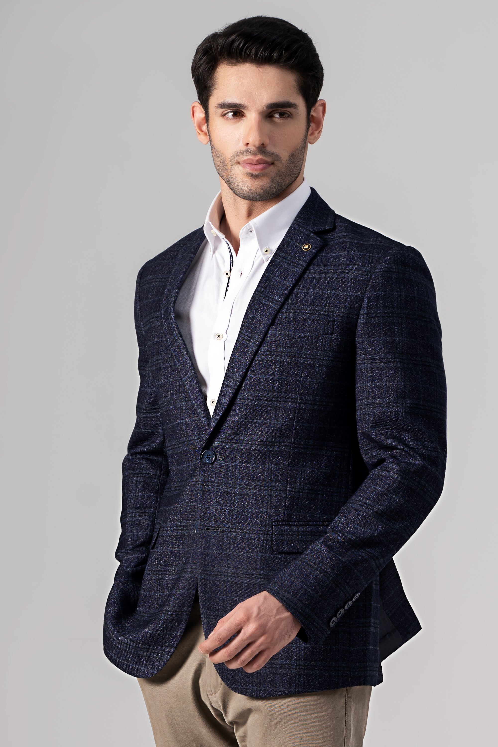 CASUAL COAT NAVY GREY