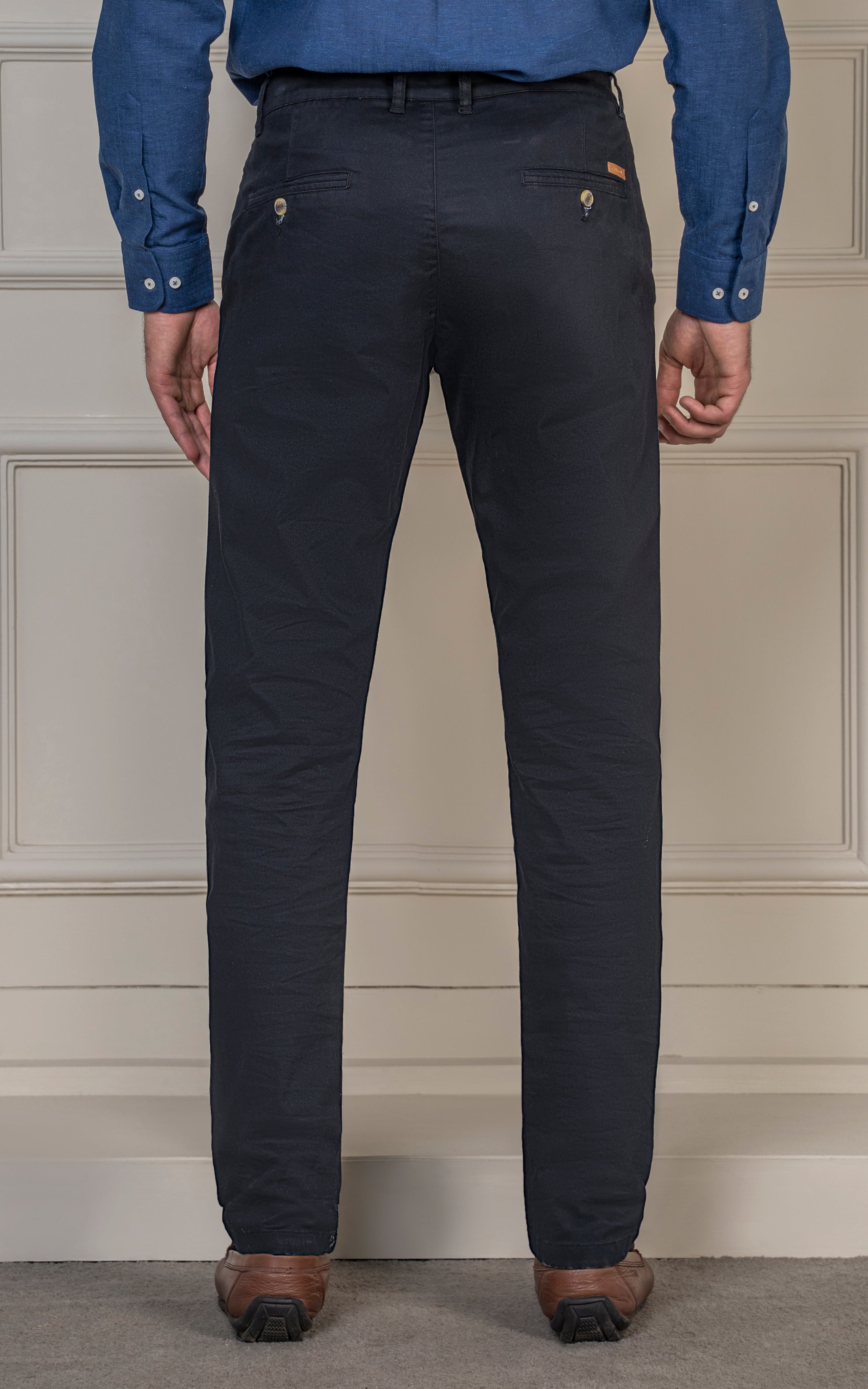 SLIM FIT SATIN PANT BLACK