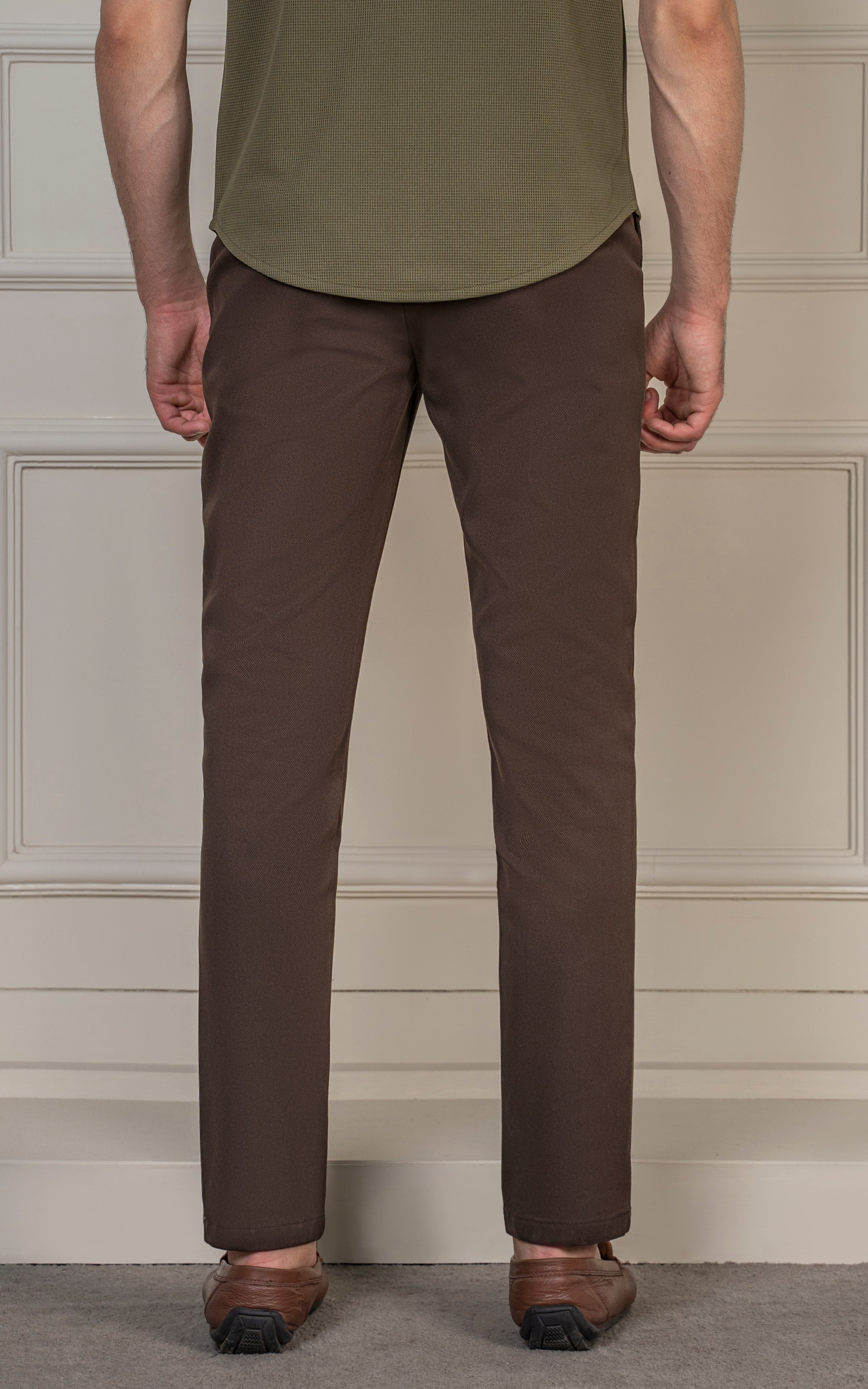 SMART FIT DOBBY PANT BROWN