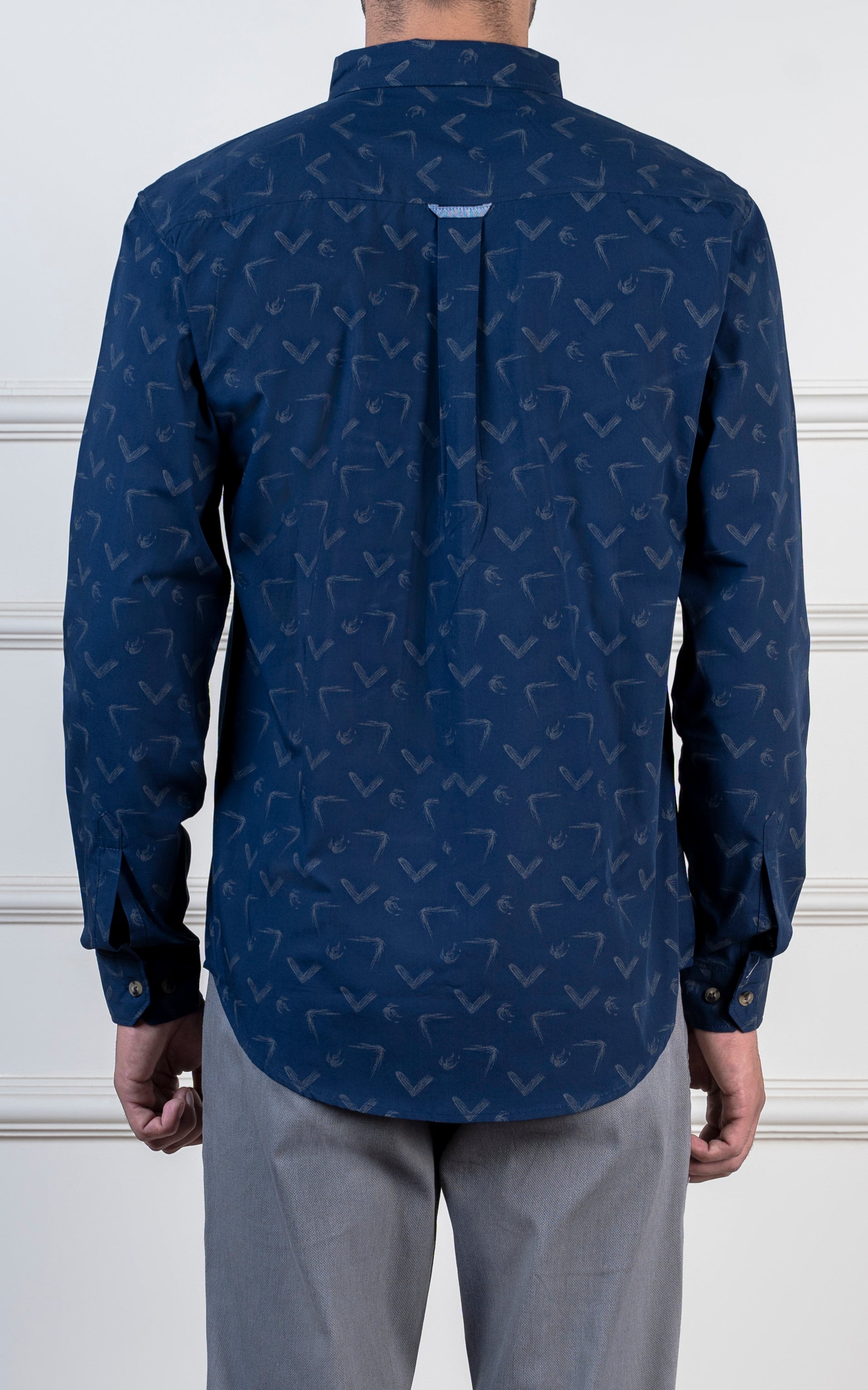 PRINTED CASUAL SHIRT NAVY