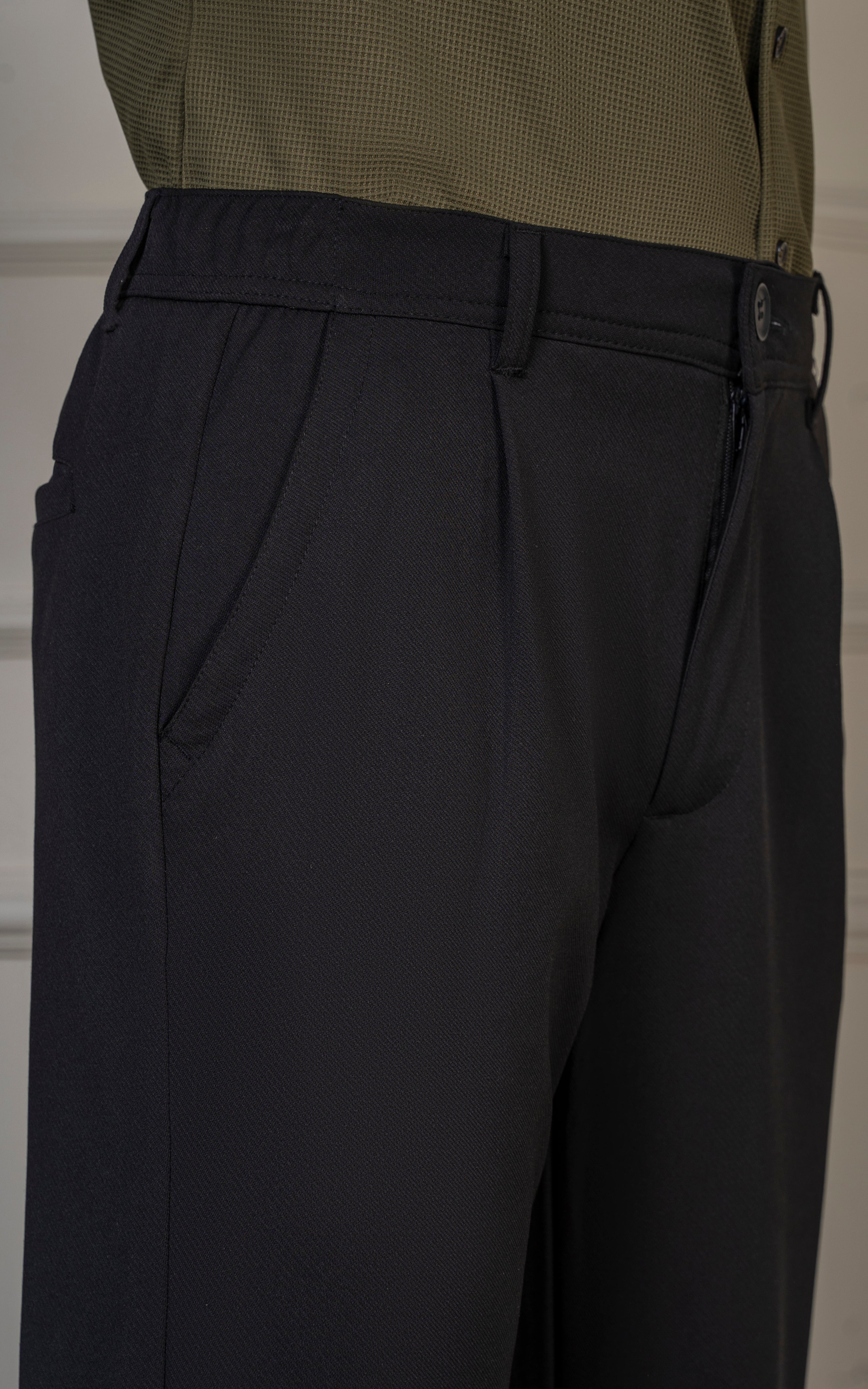 SMART FIT TEXTURED JOGGER TROUSER BLACK