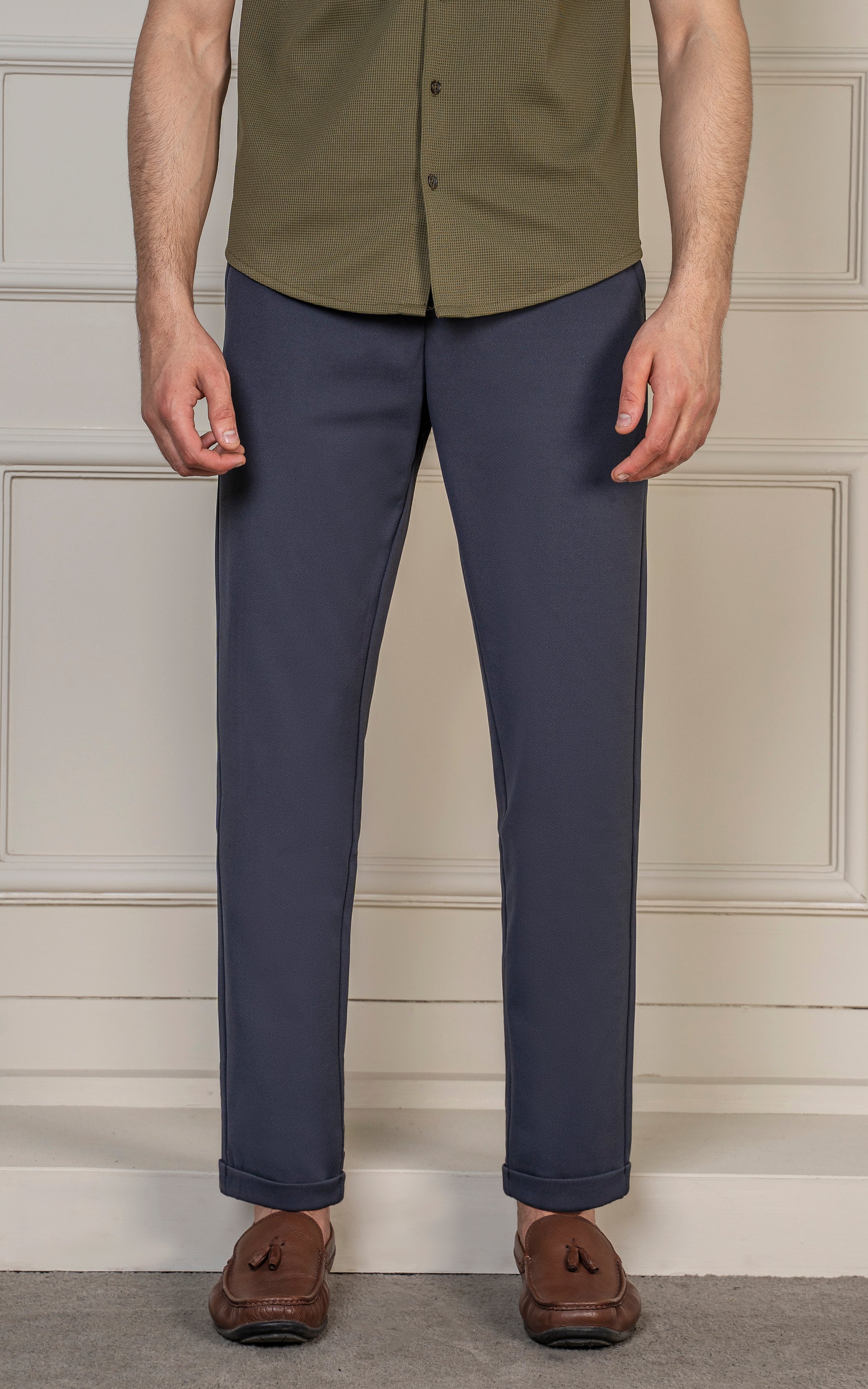 SMART FIT TEXTURED JOGGER TROUSER NAVY