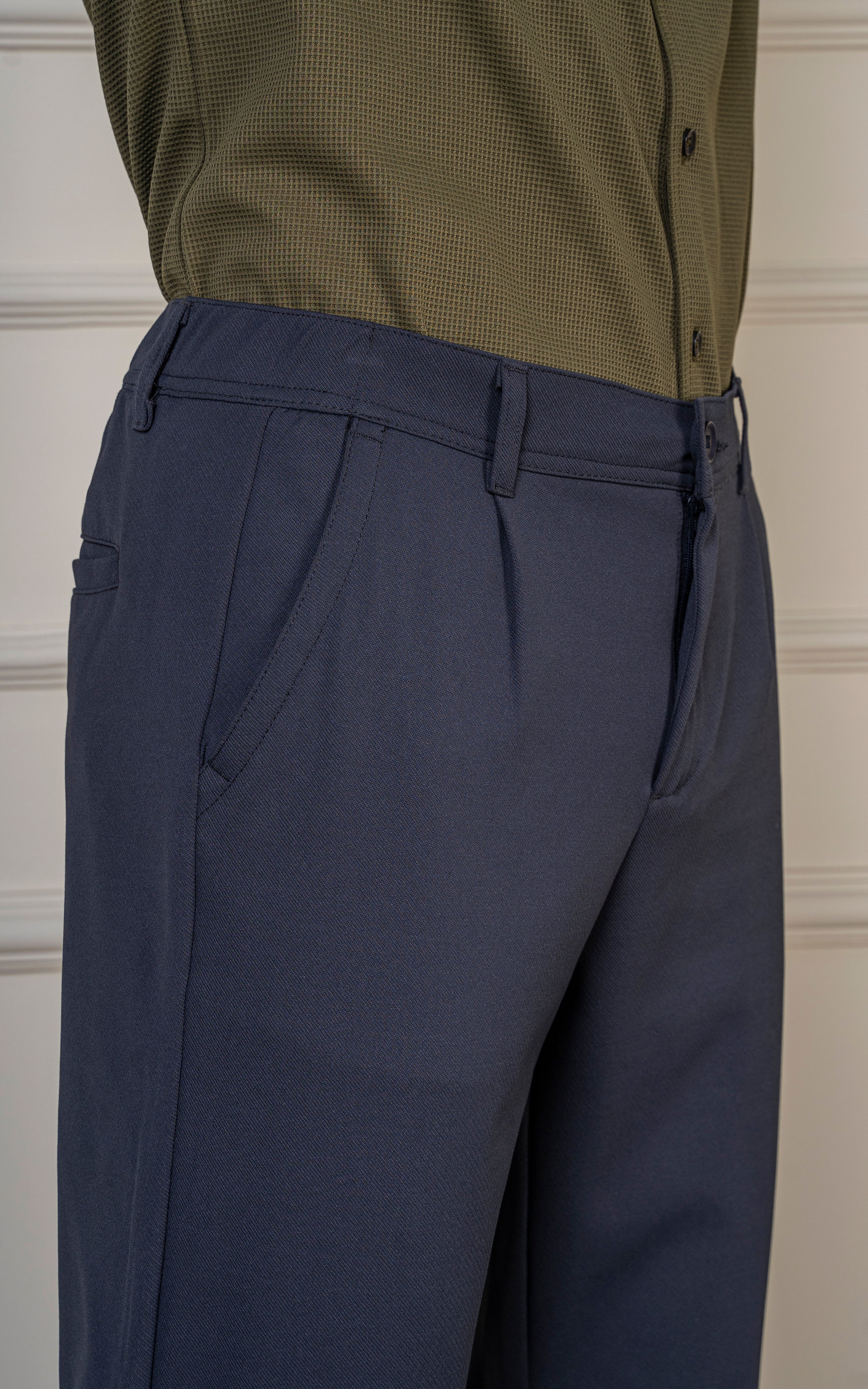 SMART FIT TEXTURED JOGGER TROUSER NAVY