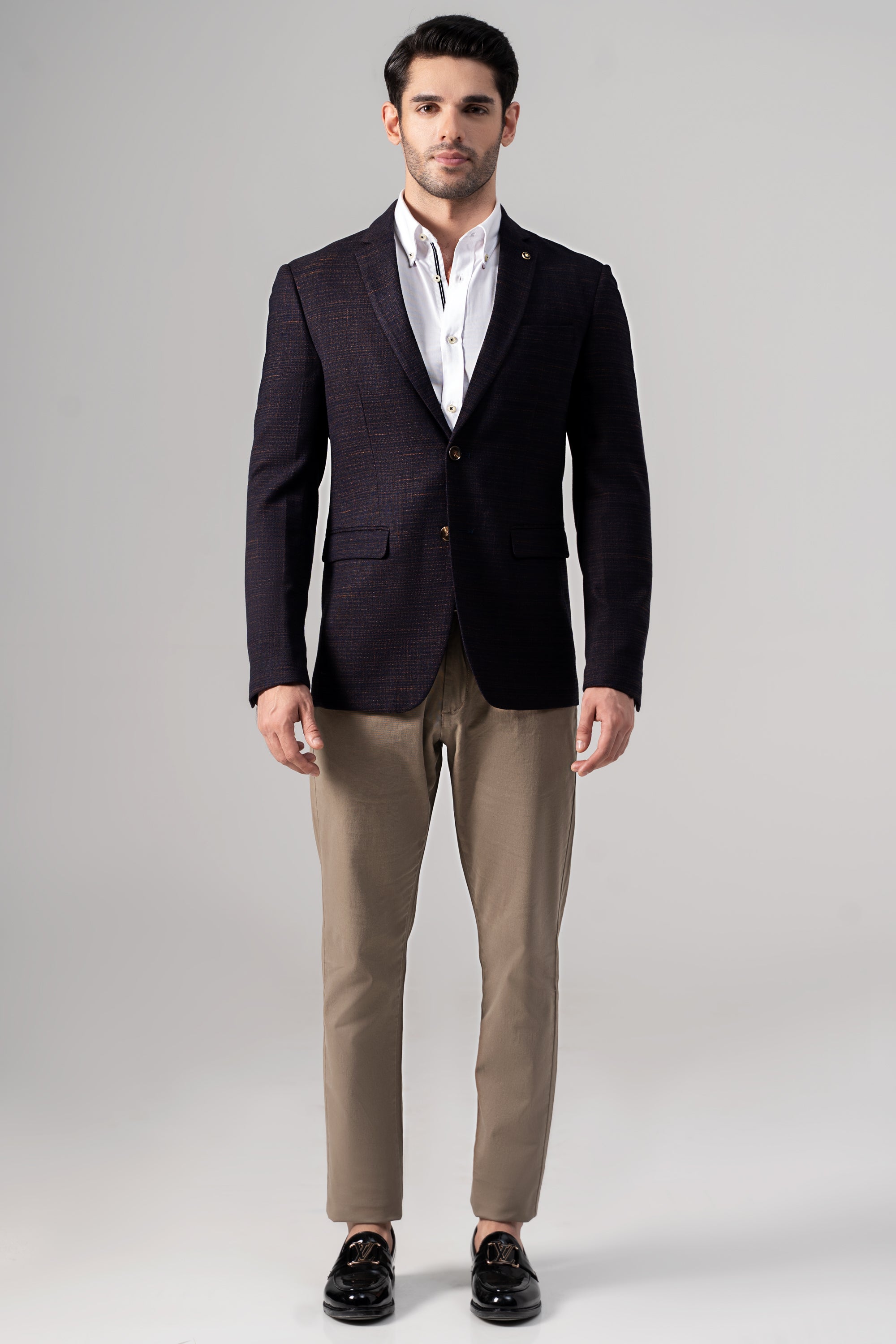 CASUAL COAT NAVY BROWN