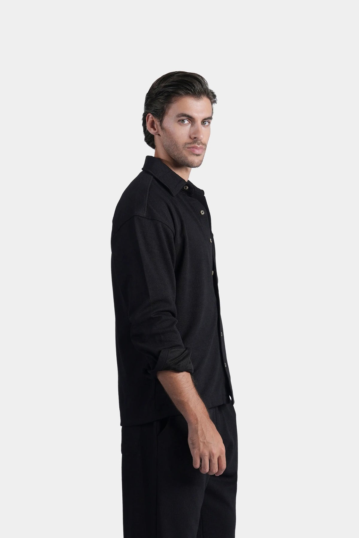 CASUAL SHIRT OVERSIZE FIT BLACK