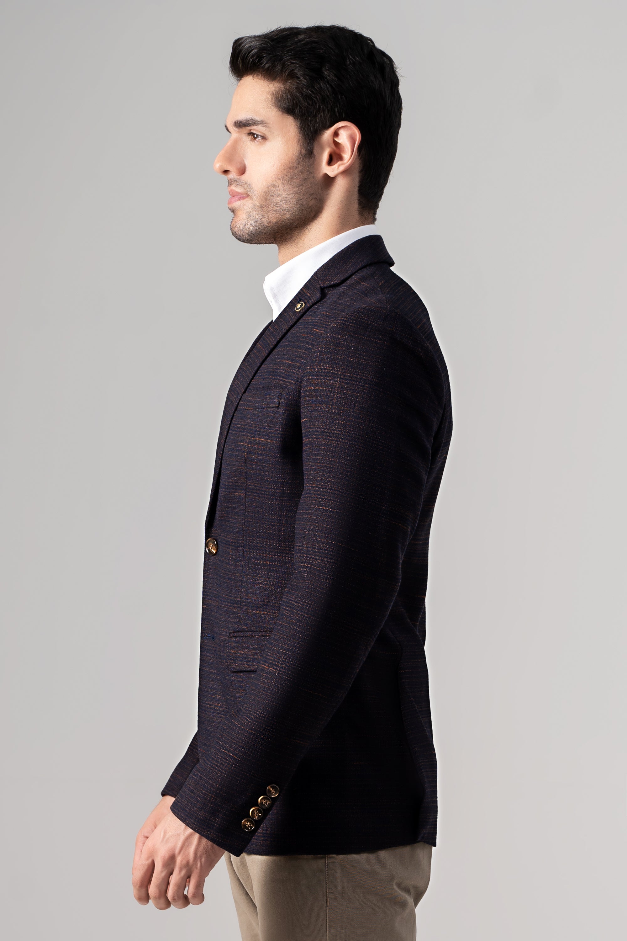 CASUAL COAT NAVY BROWN