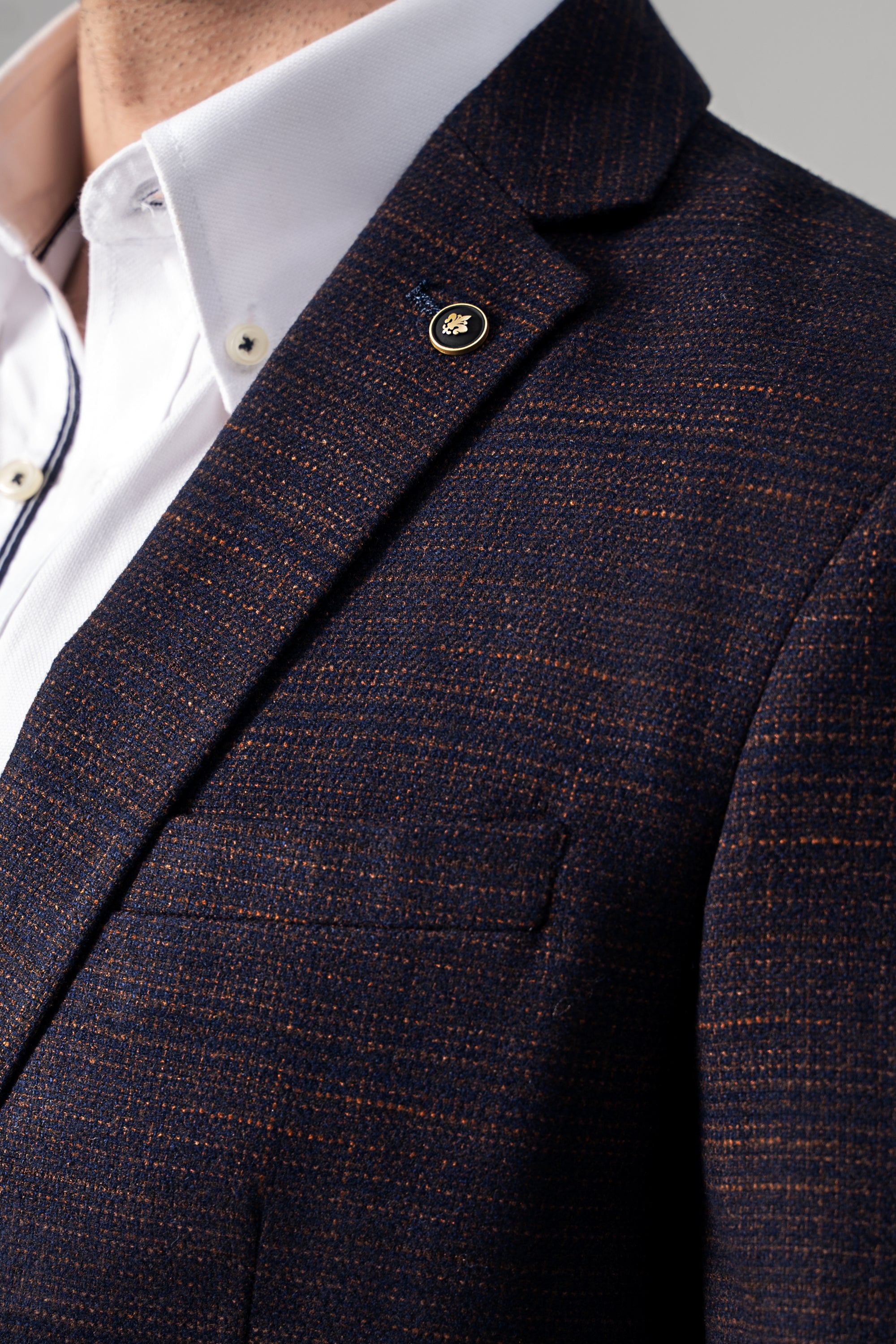 CASUAL COAT NAVY BROWN