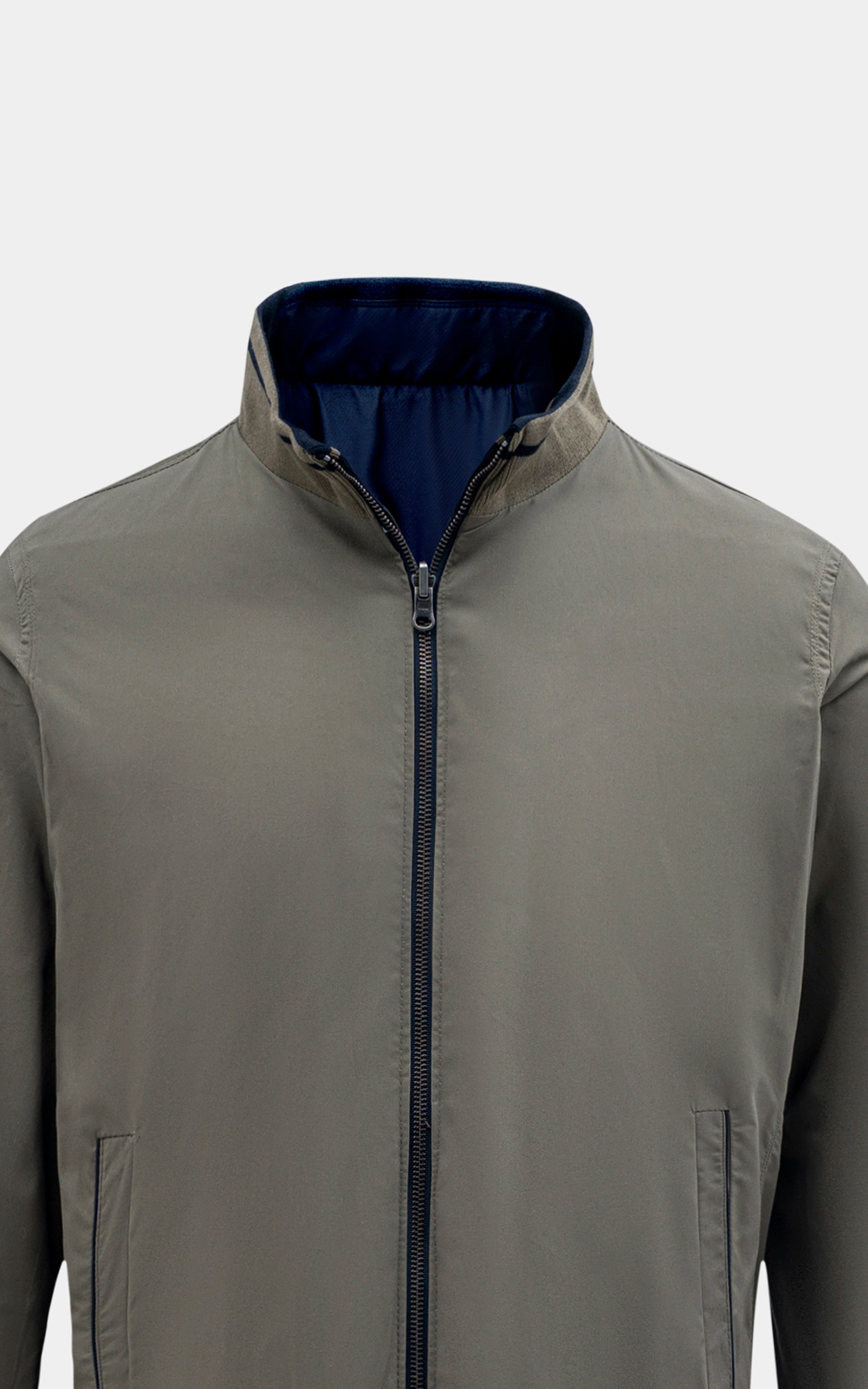 SIM FIT FULLSLEEVE REVERSIBLE JACKET NAVY GREY