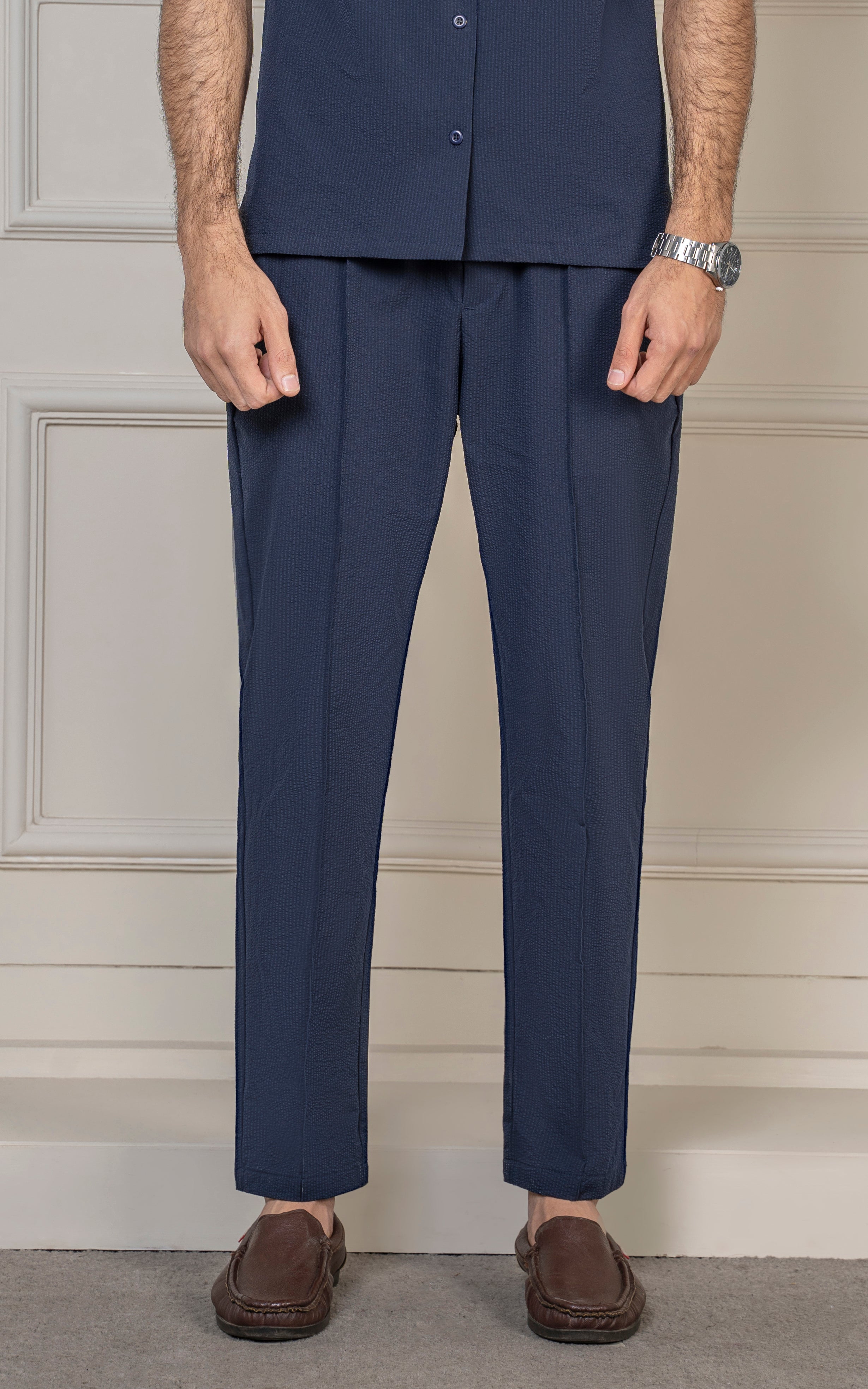 SMART FIT TEXTURED JOGGER TROUSER NAVY