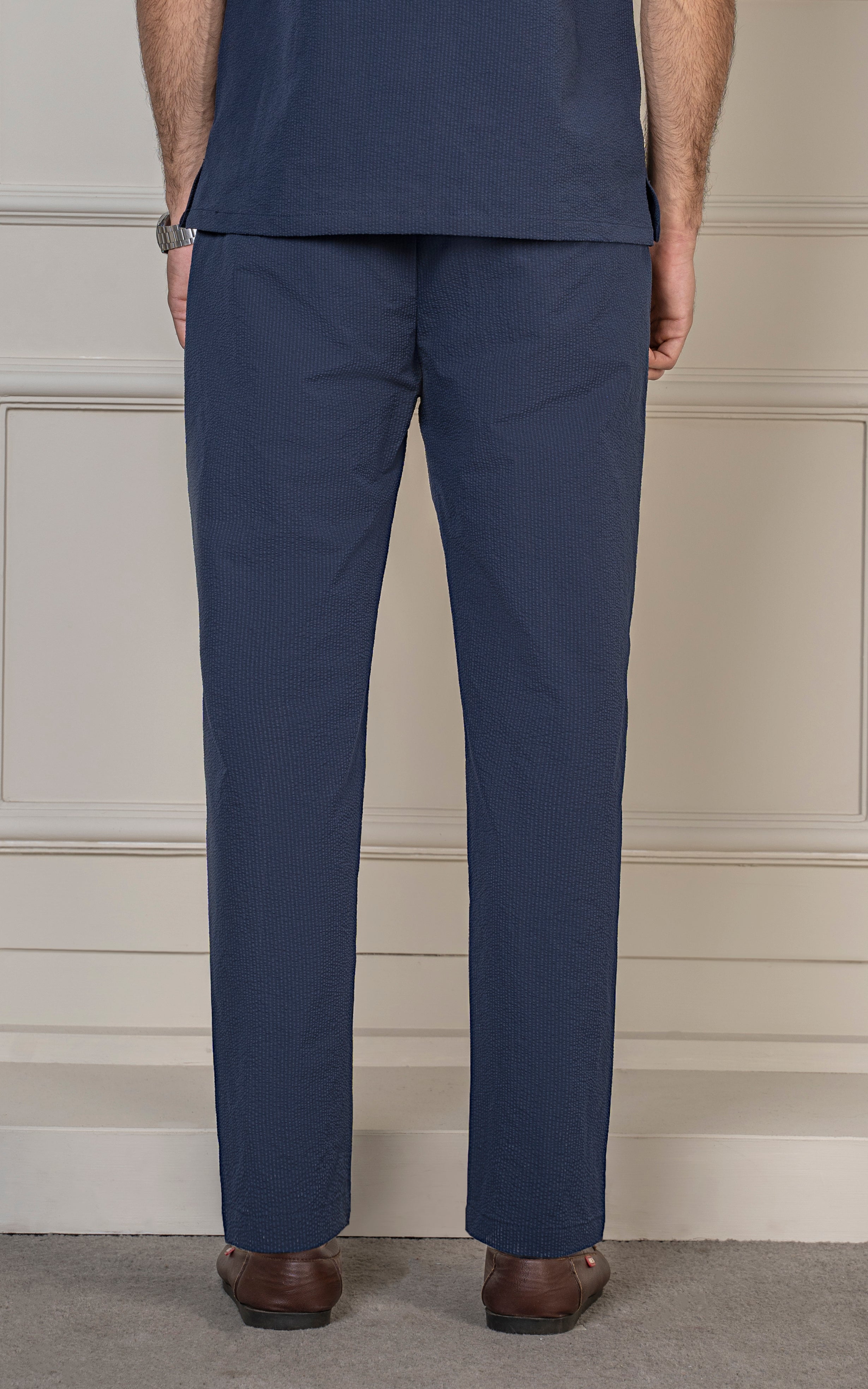 SMART FIT TEXTURED JOGGER TROUSER NAVY