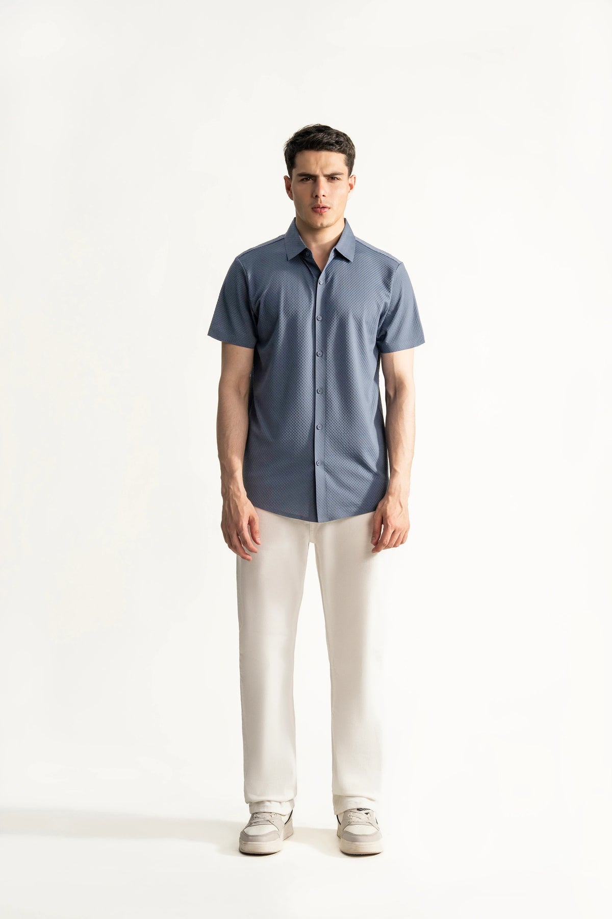 PREMIUM NYLON CASUAL SHIRT BLUISH GREY