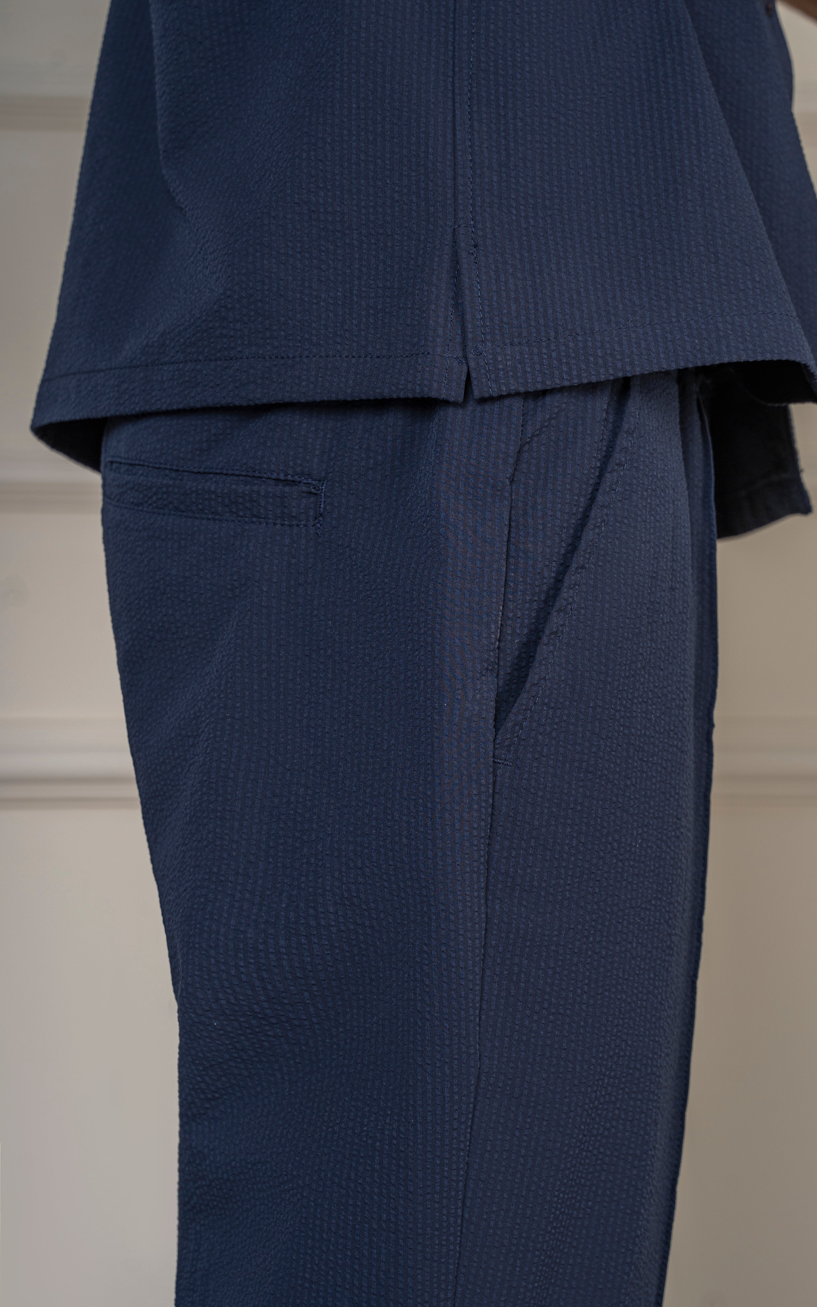 SMART FIT TEXTURED JOGGER TROUSER NAVY