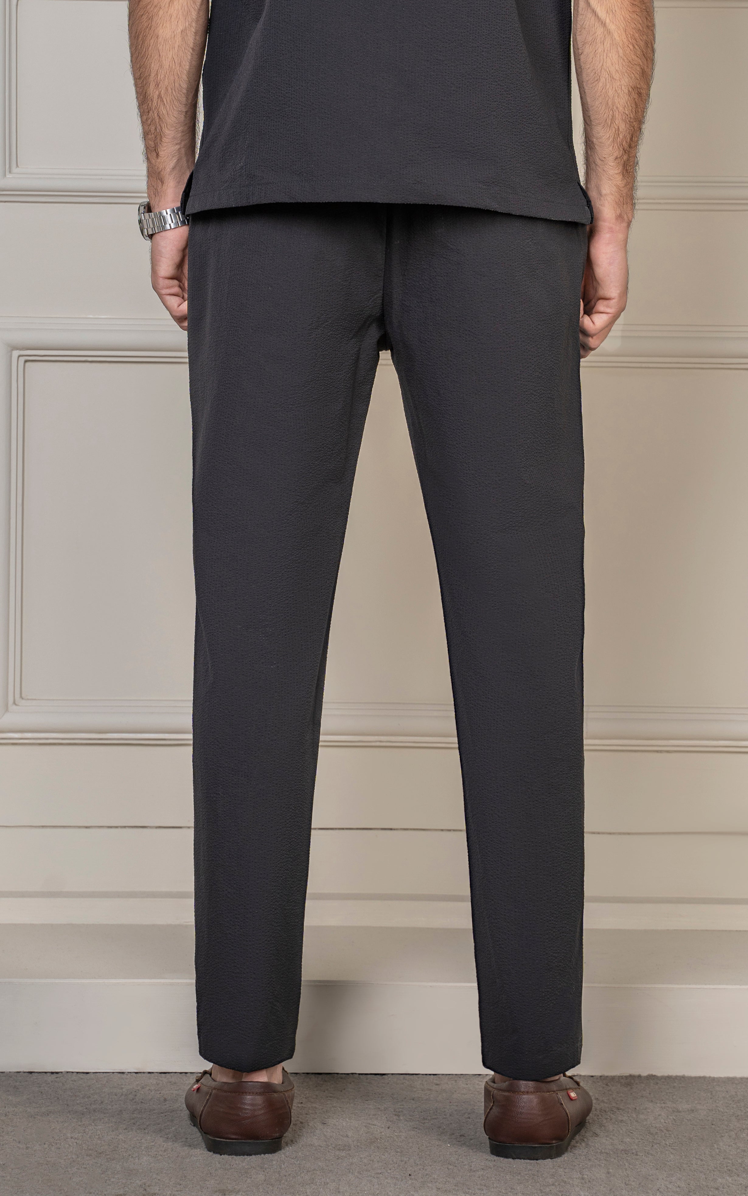 SMART FIT TEXTURED JOGGER TROUSER BLACK