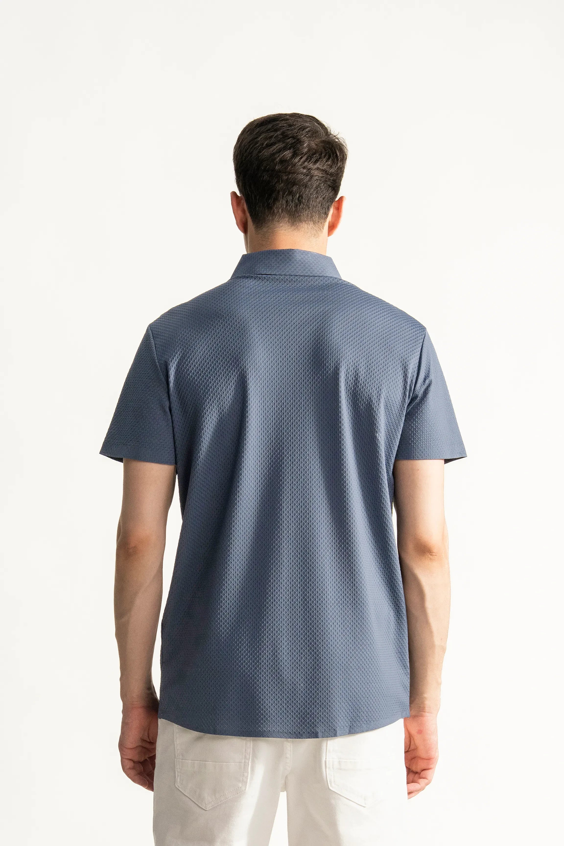 PREMIUM NYLON CASUAL SHIRT BLUISH GREY
