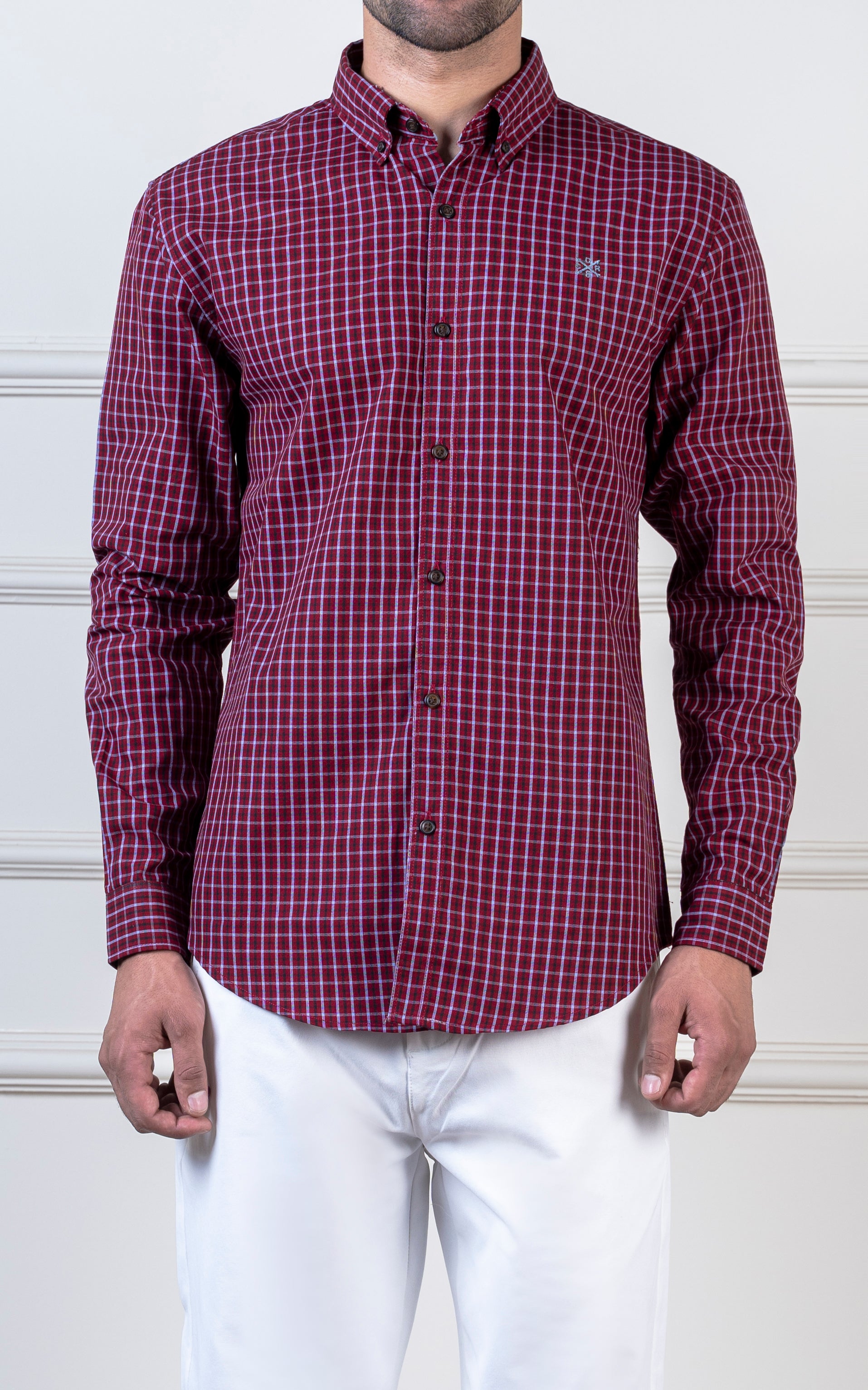 CHECKED CASUAL SHIRT MAROON CHECK
