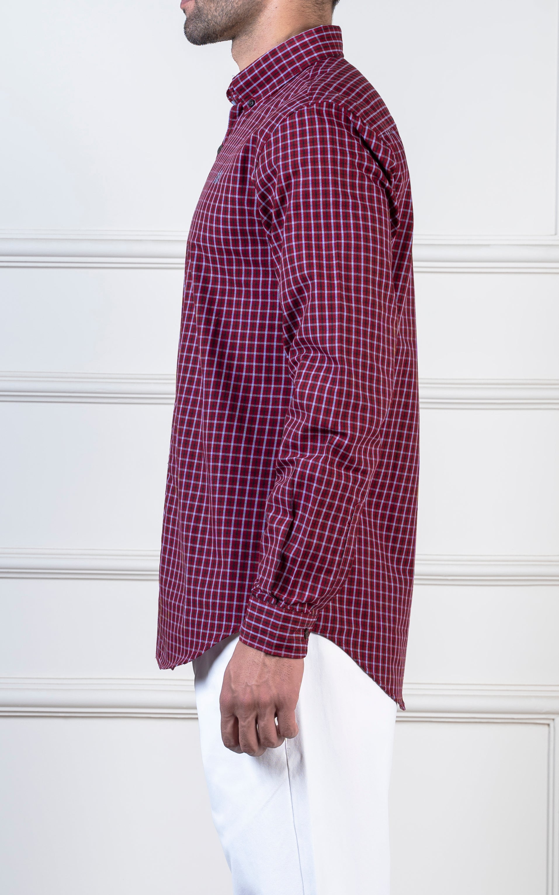CHECKED CASUAL SHIRT MAROON CHECK