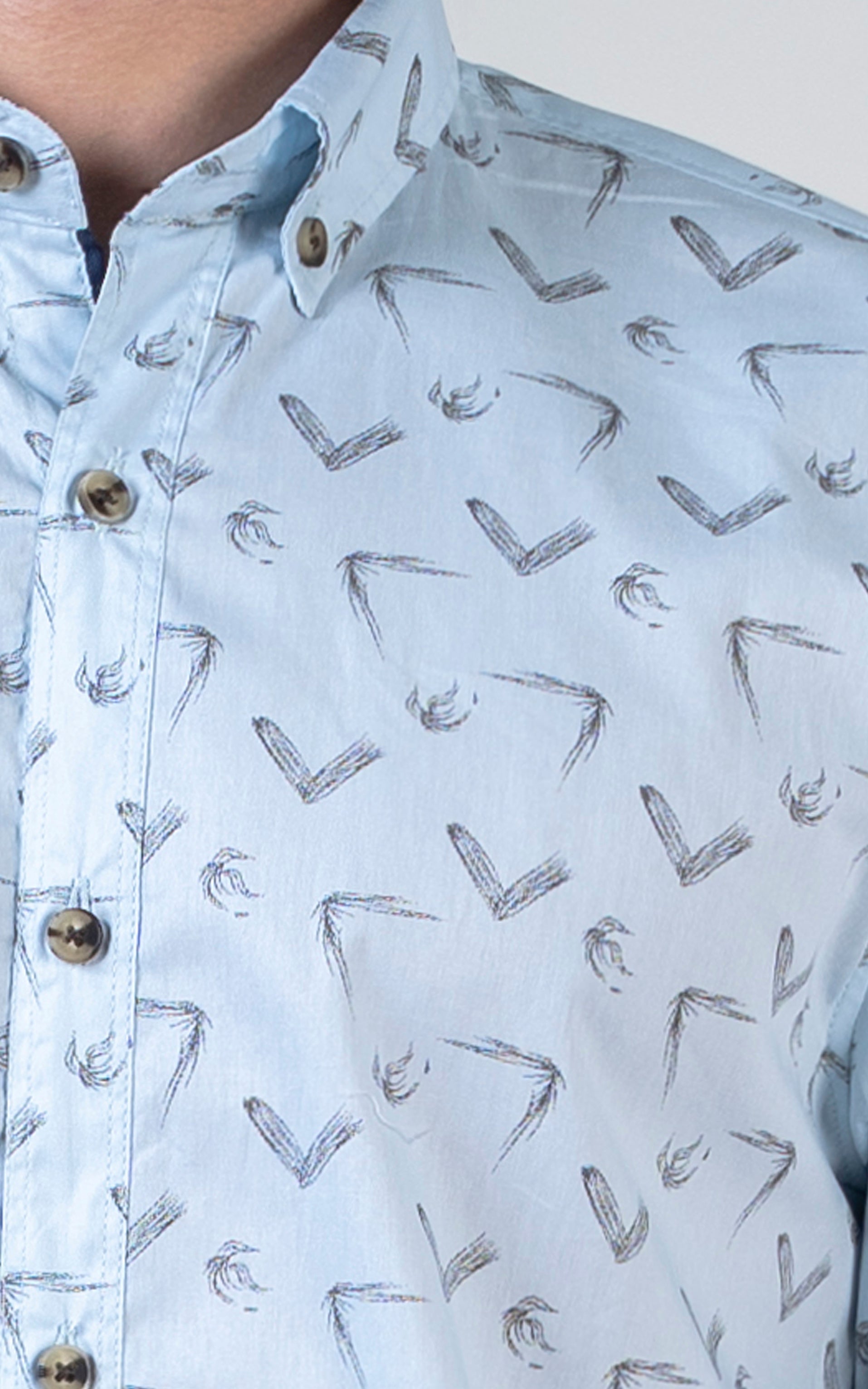 PRINTED CASUAL SHIRT SKY BLUE