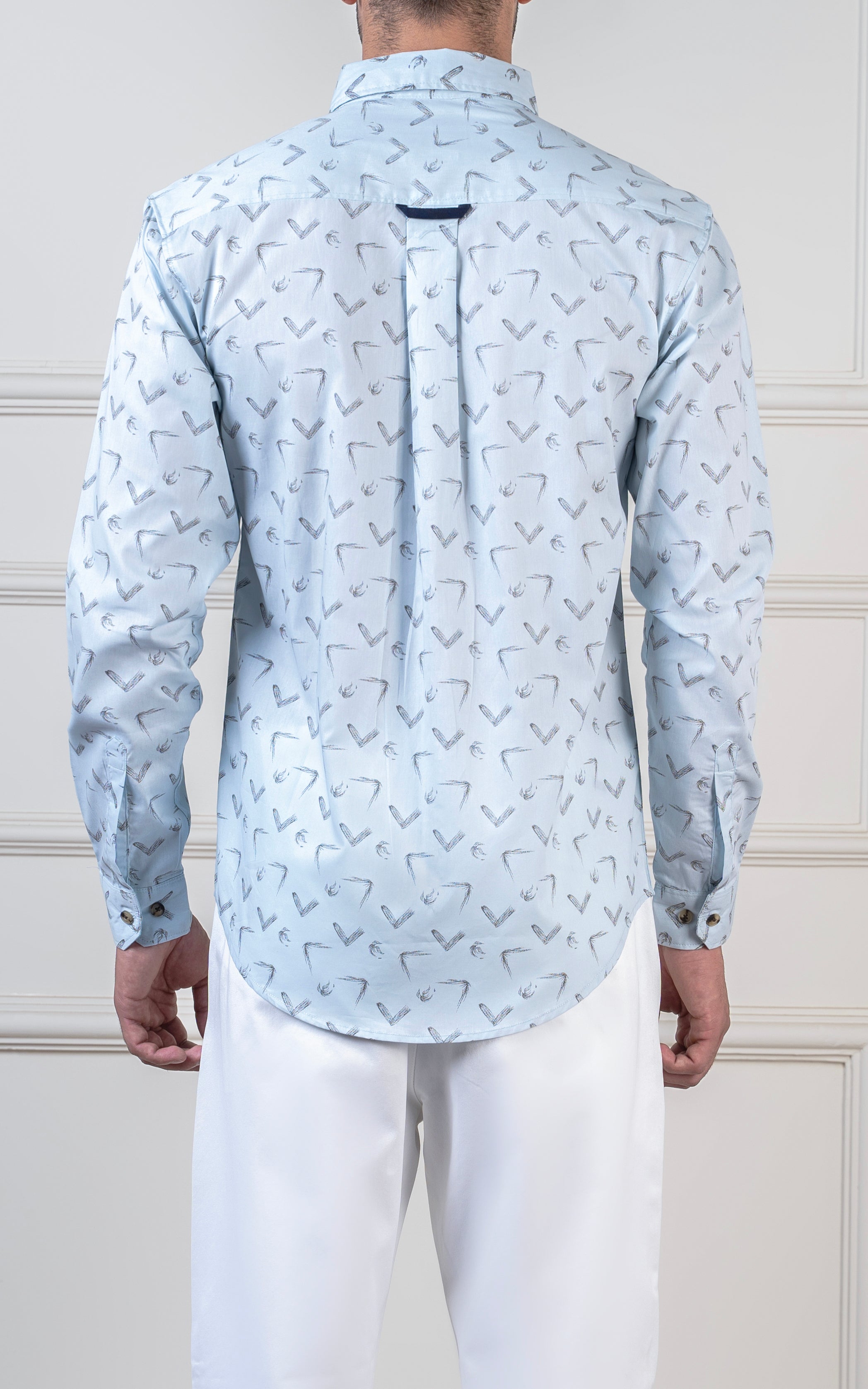 PRINTED CASUAL SHIRT SKY BLUE