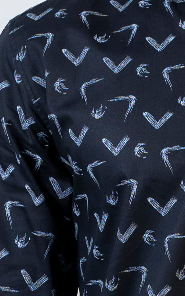 PRINTED CASUAL SHIRT BLACK