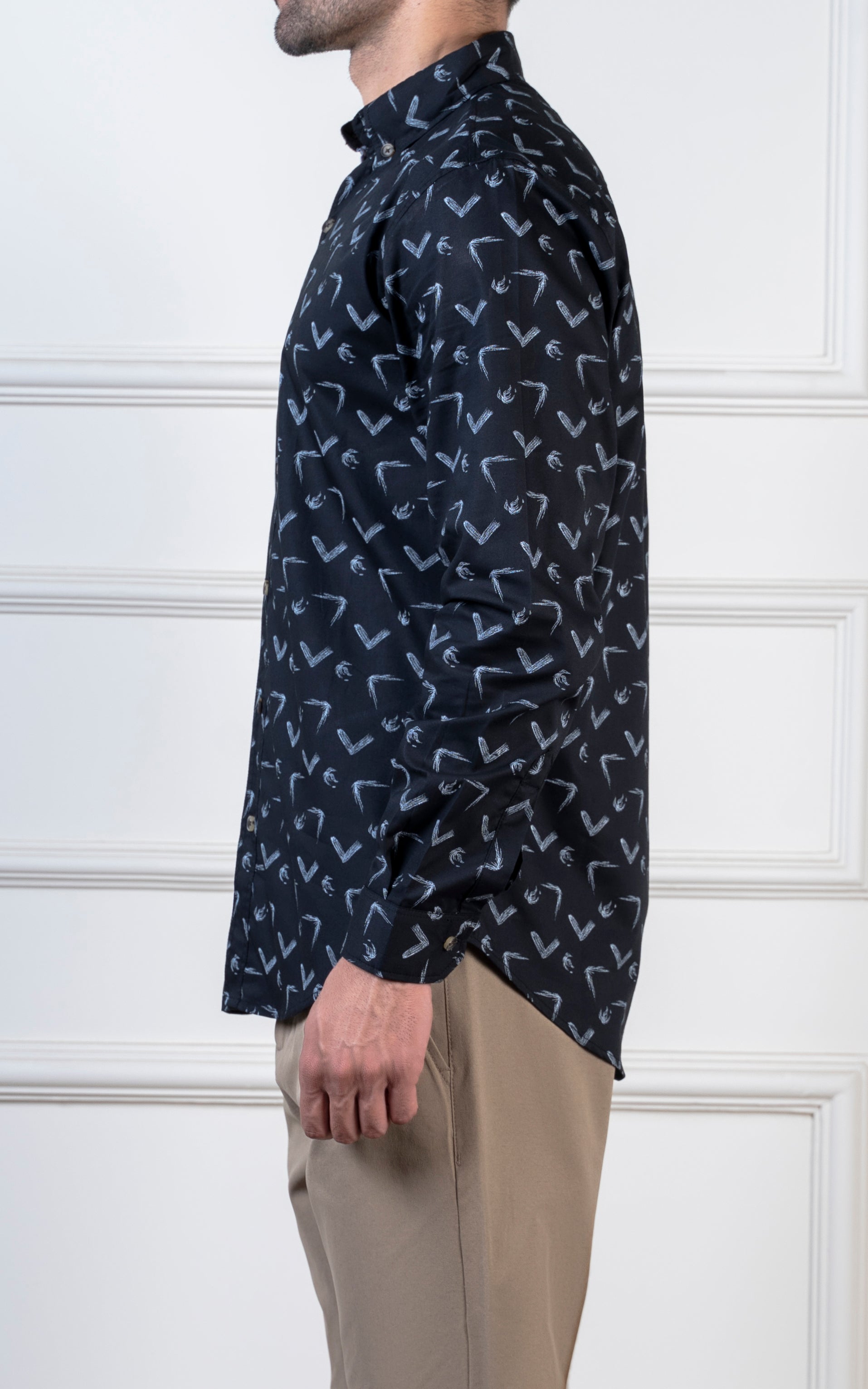 PRINTED CASUAL SHIRT BLACK