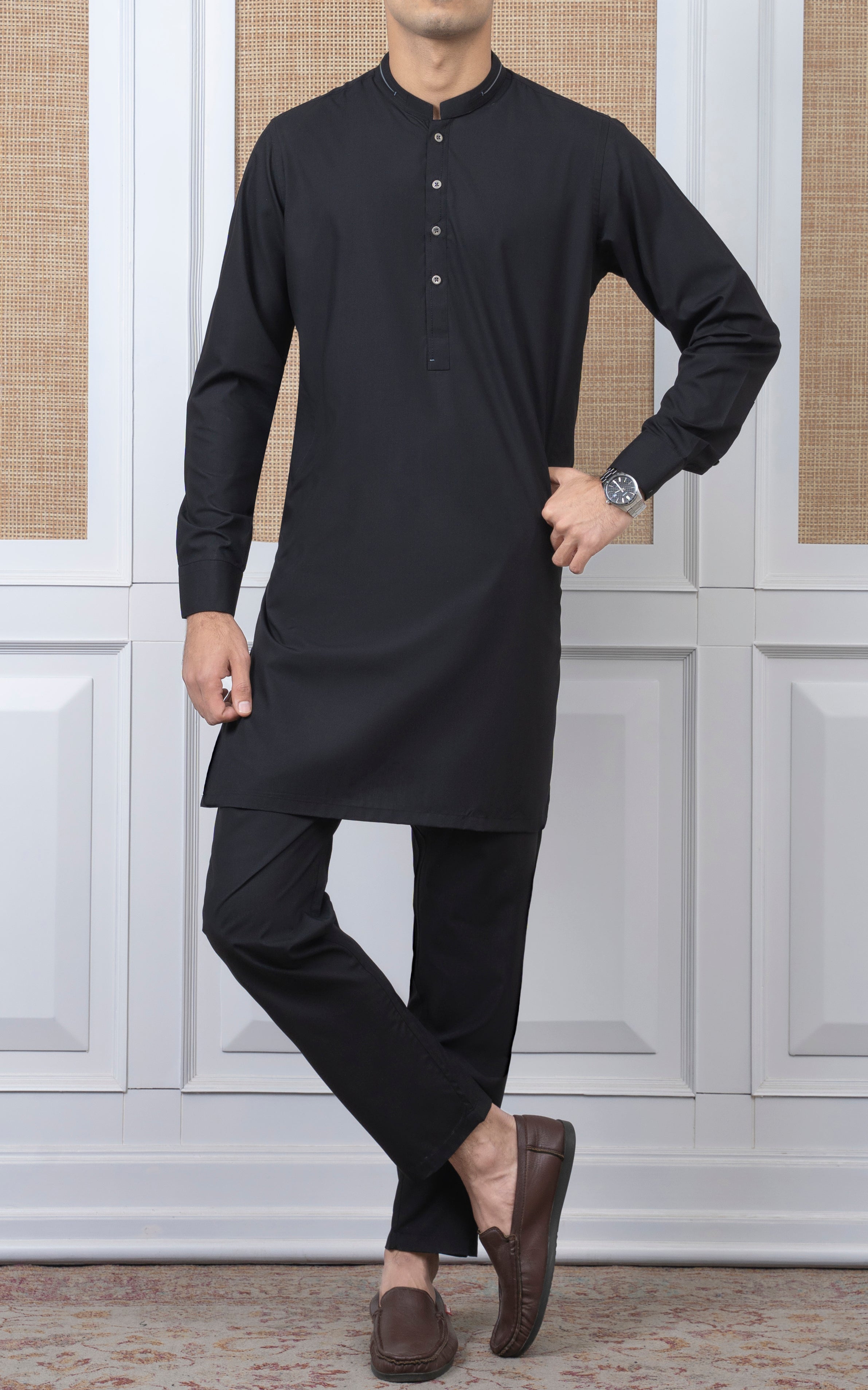 BLENDED KURTA PAJAMA - PREMIUM COLLECTION BLACK