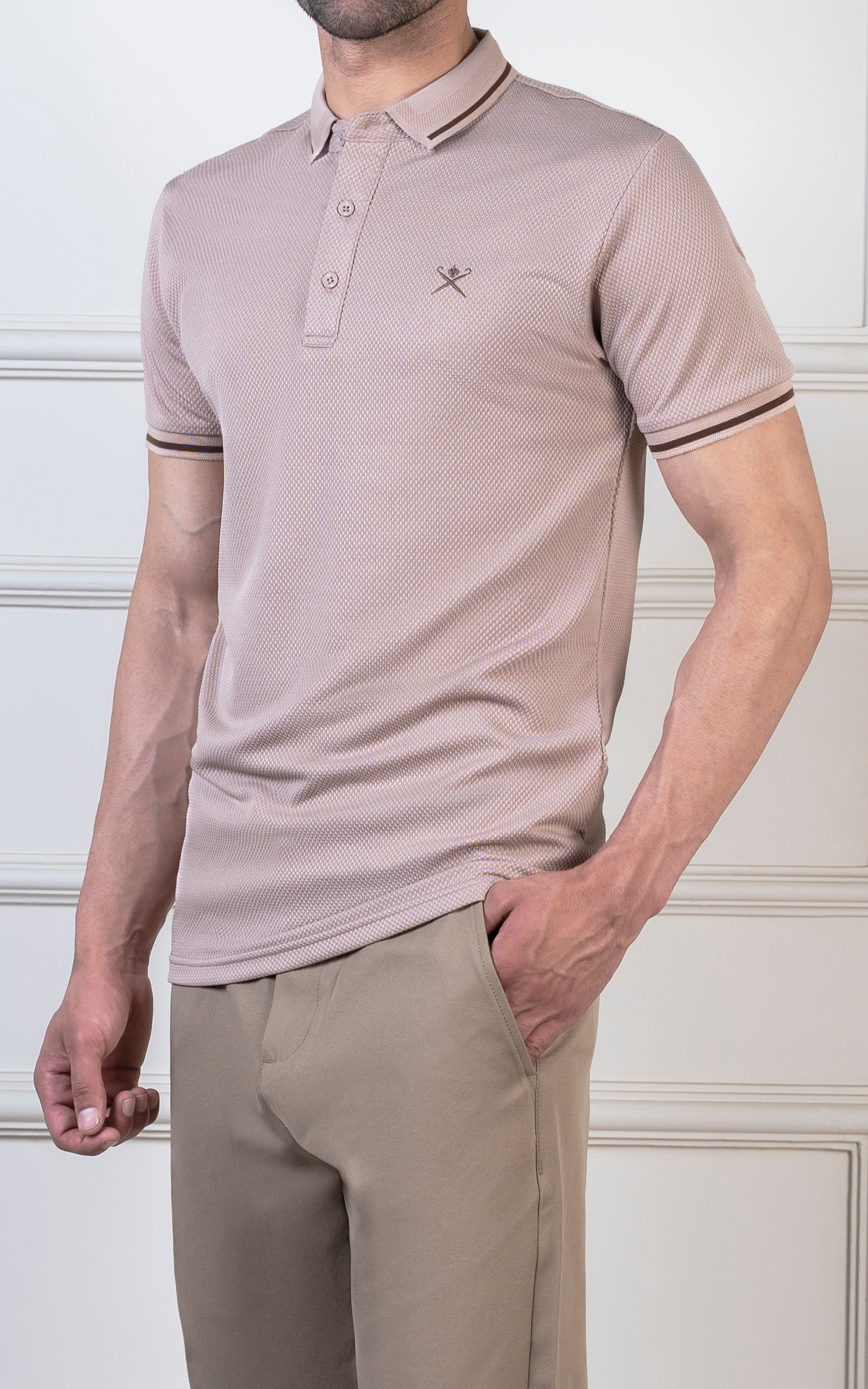TIPPING COLLAR POLO LIGHT KHAKI