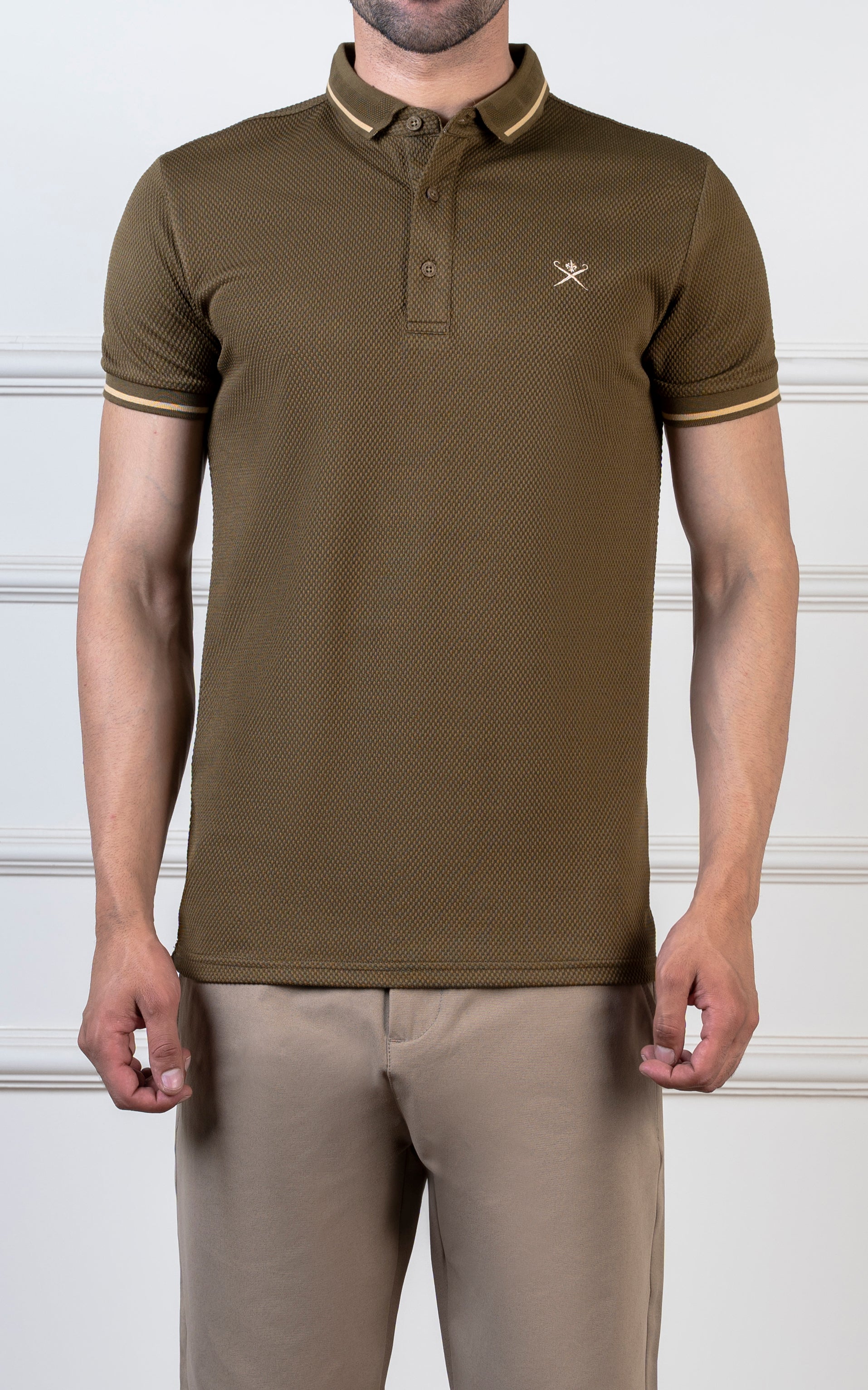 TIPPING COLLAR POLO OLIVE GREEN