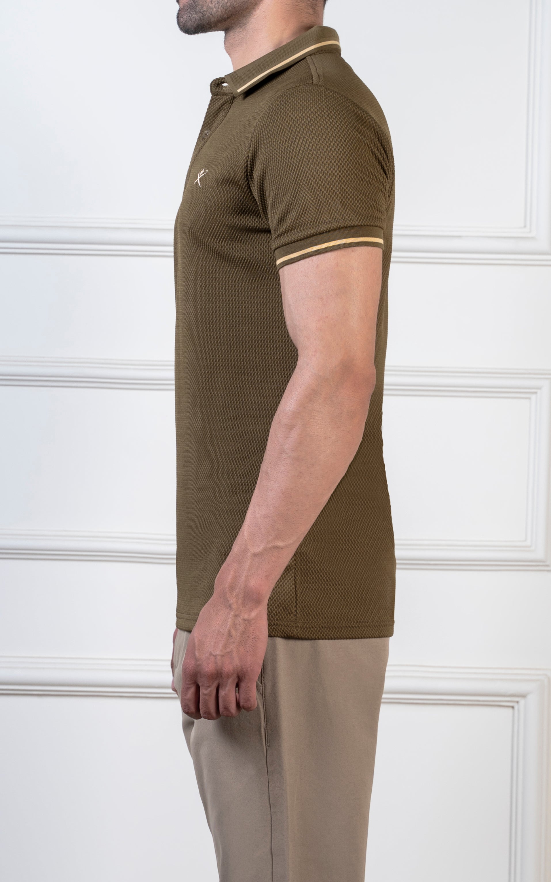 TIPPING COLLAR POLO OLIVE GREEN