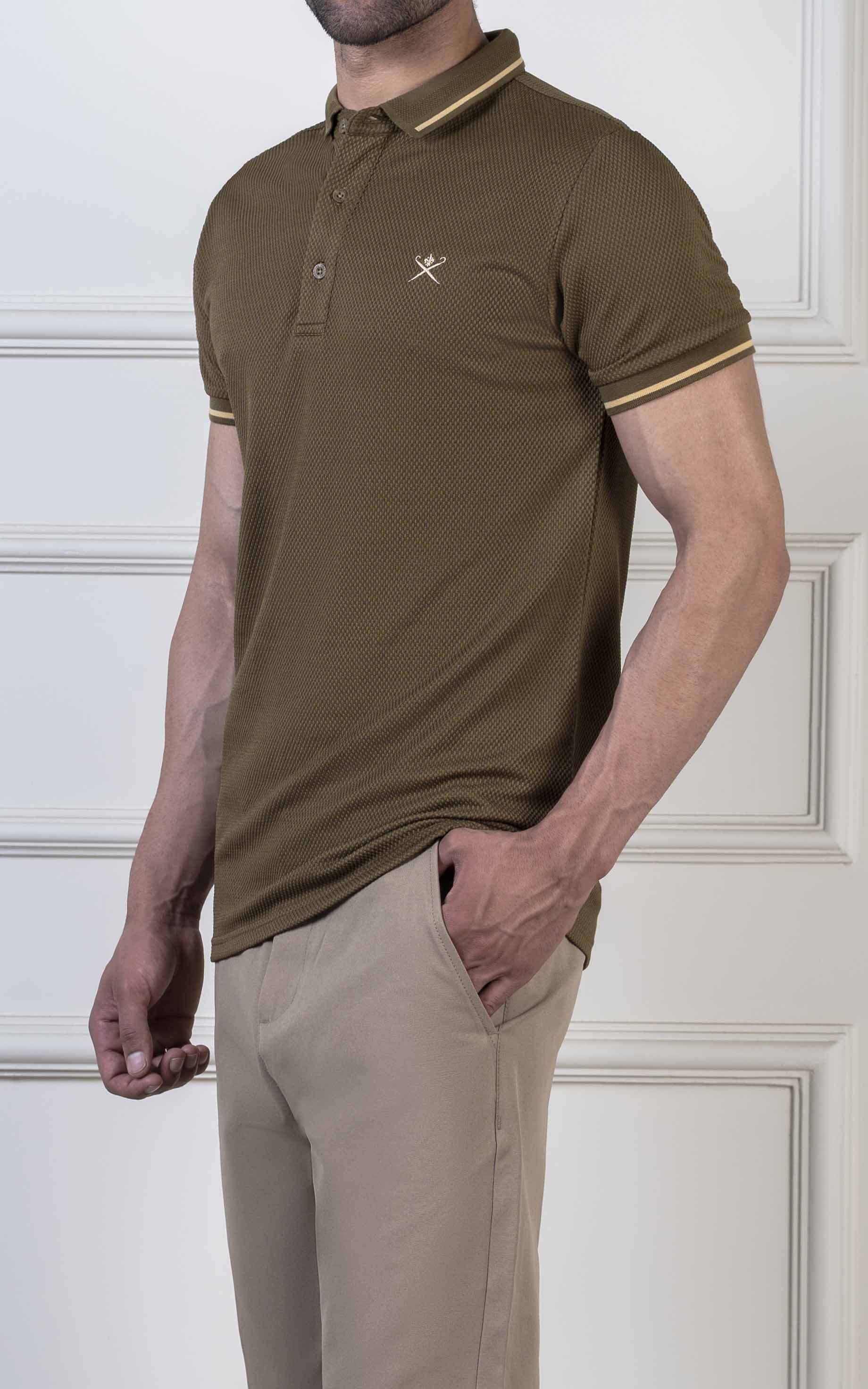 TIPPING COLLAR POLO OLIVE GREEN