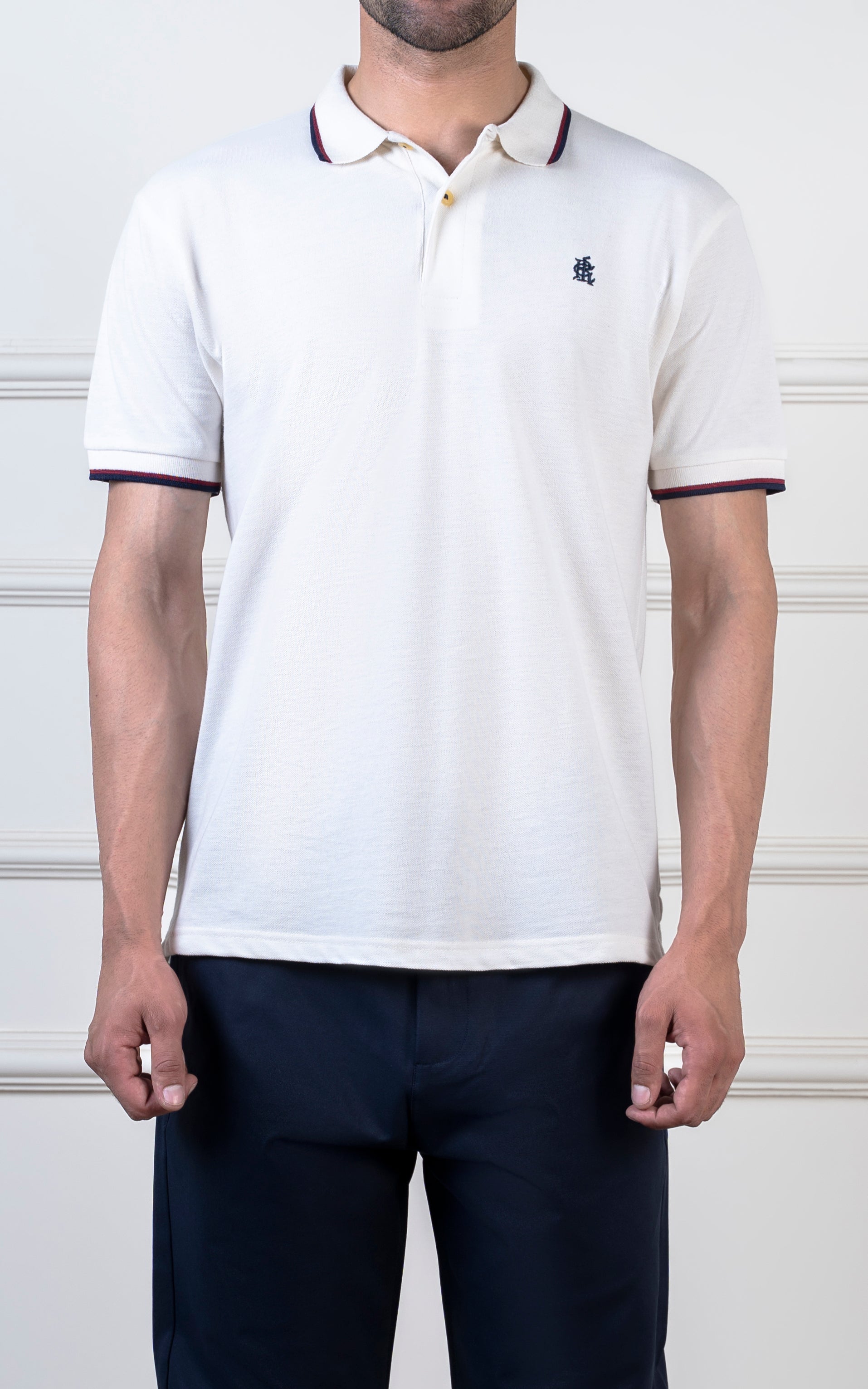 TIPPING POLO OFF WHITE