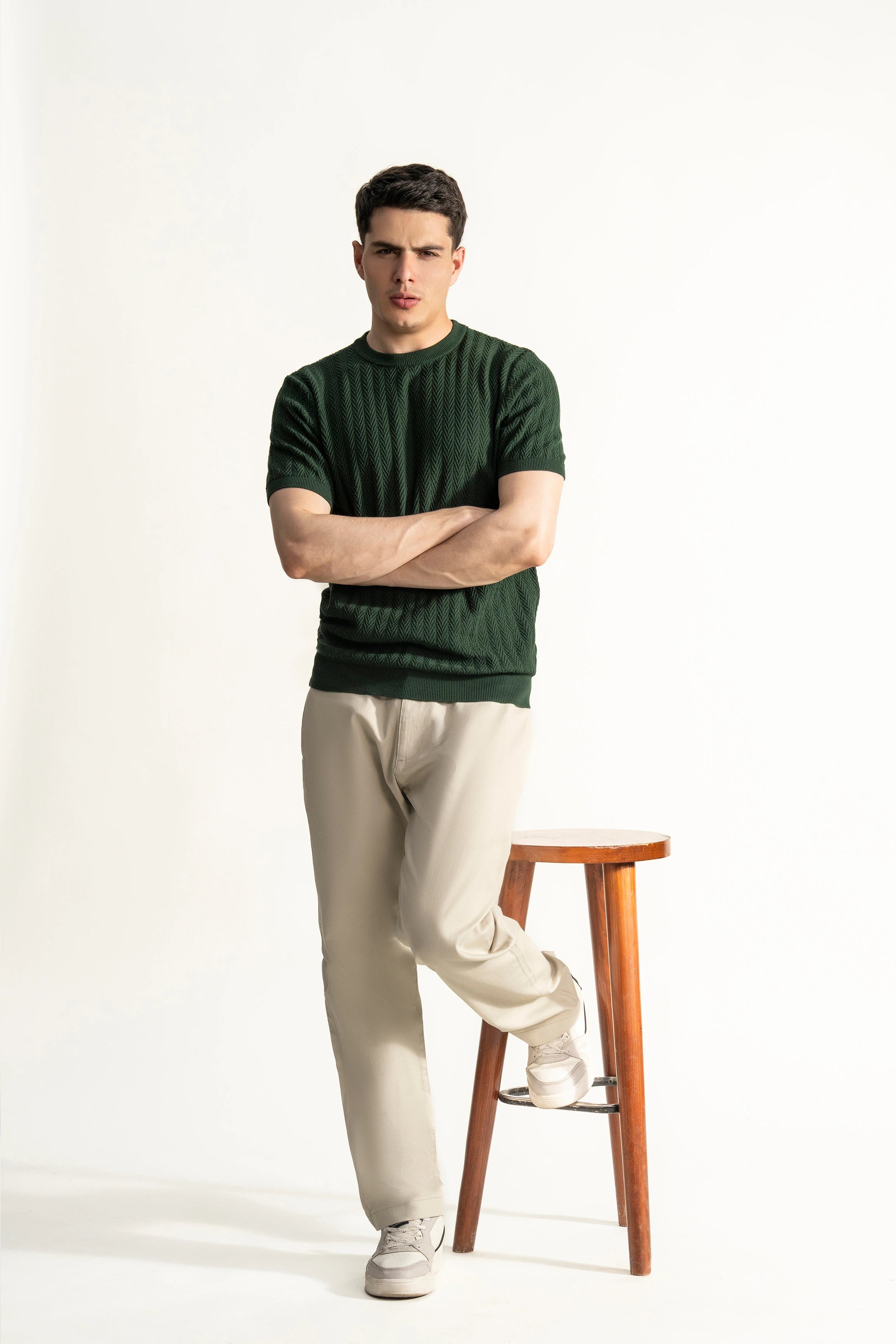 STRAIGHT FIT CASUAL TROUSER BEIGE