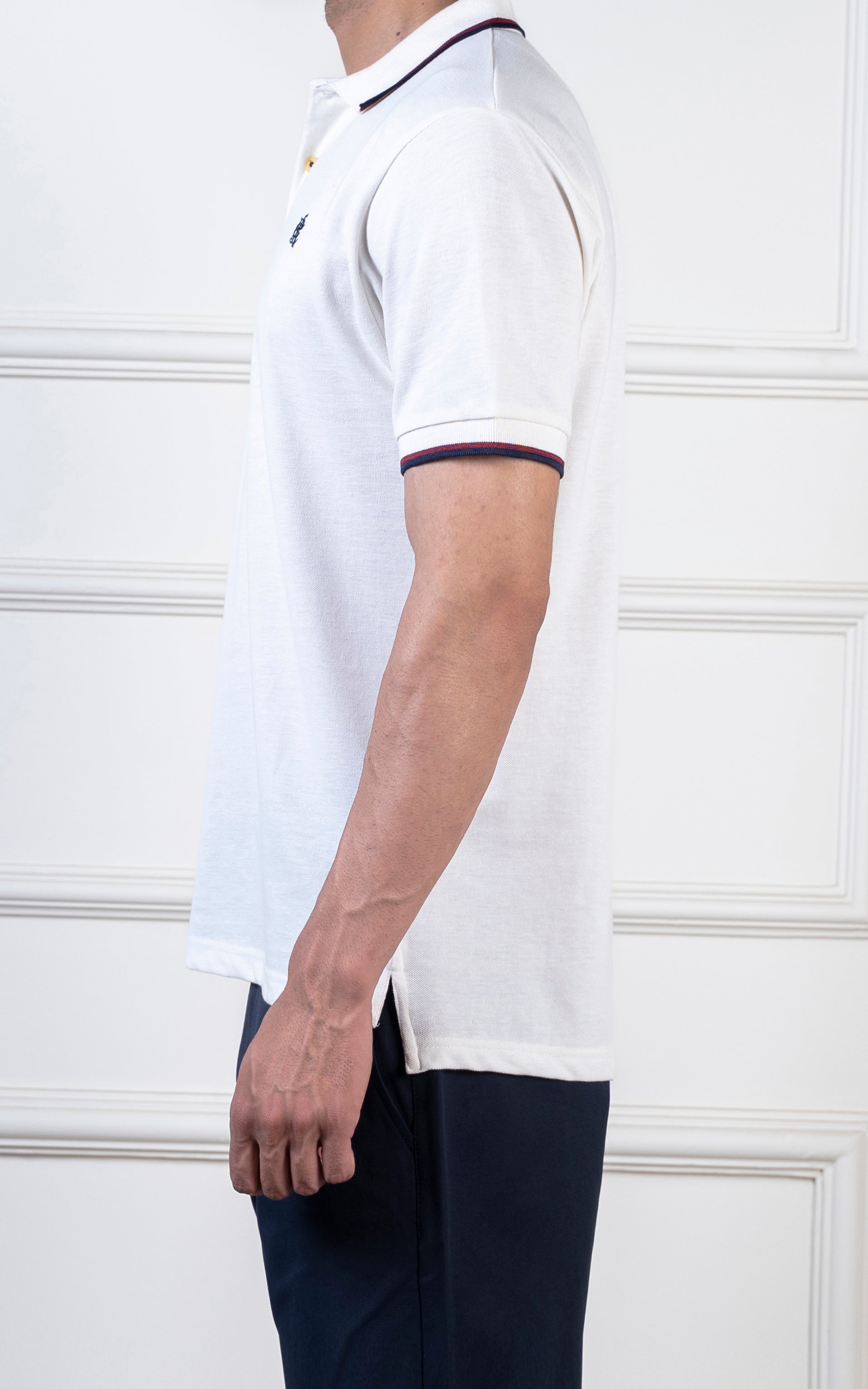 TIPPING POLO OFF WHITE