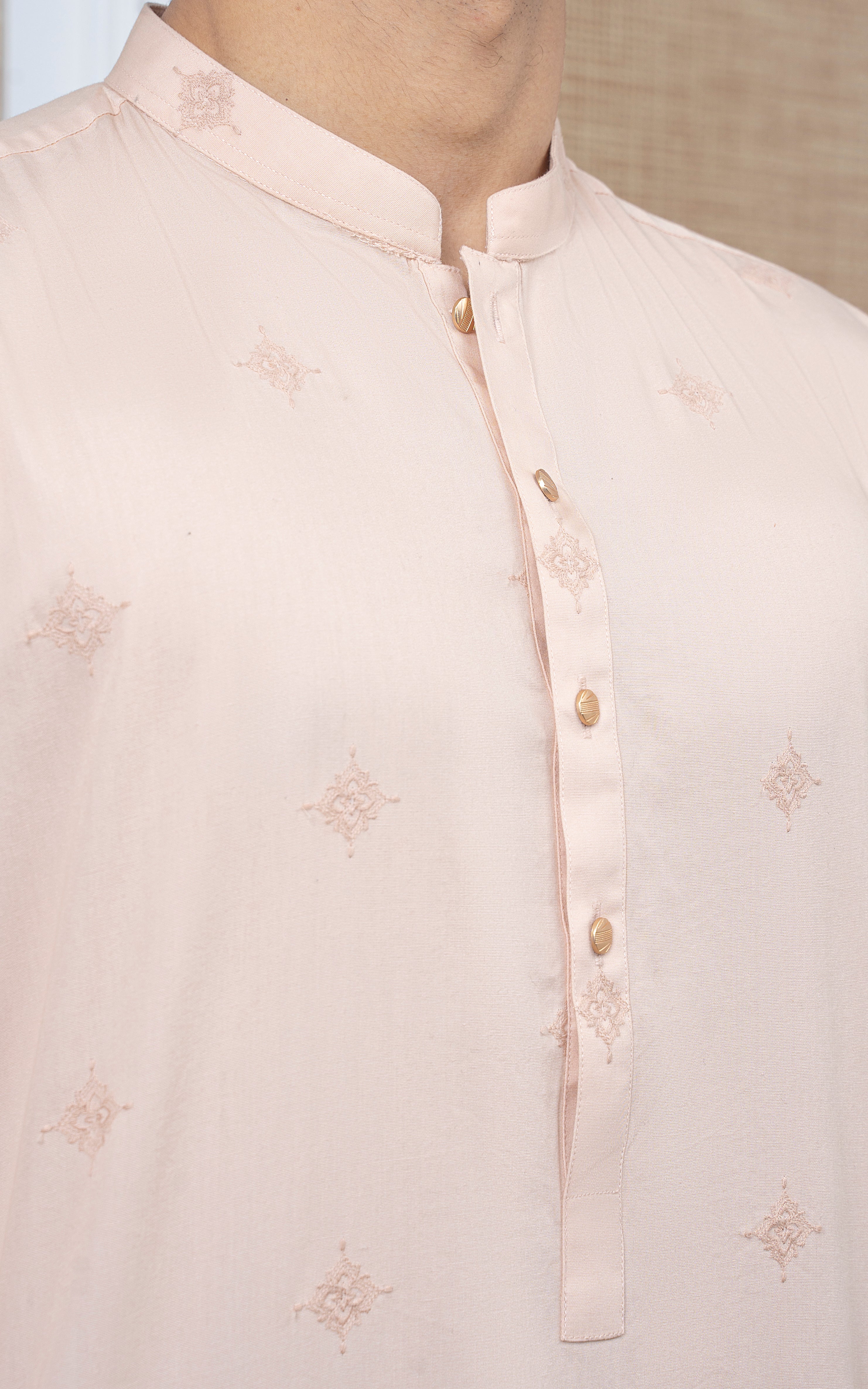 SPRAY EMBROIDERED KURTA- SIGNATURE COLLECTION LIGHT PEECH