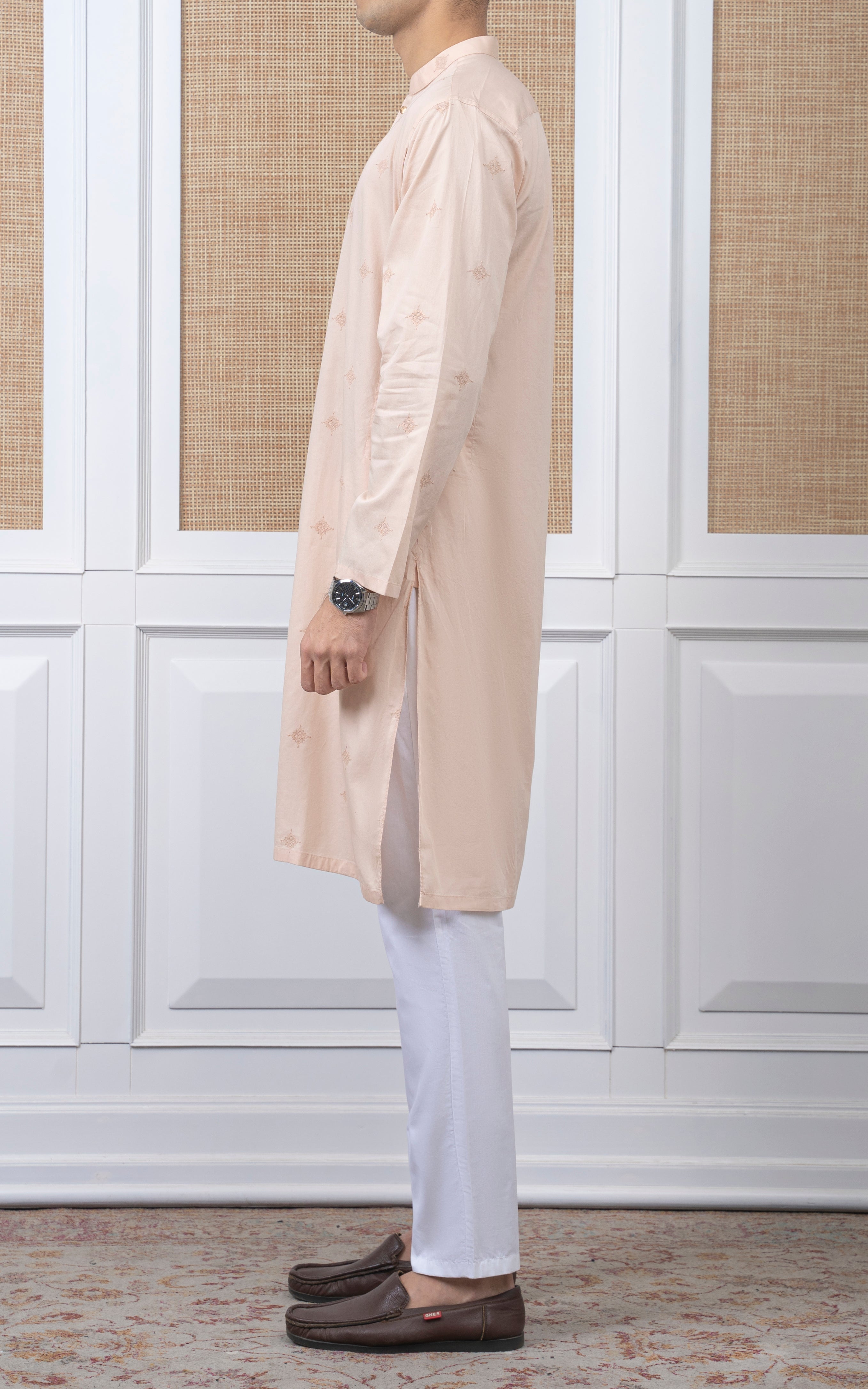 SPRAY EMBROIDERED KURTA- SIGNATURE COLLECTION LIGHT PEECH