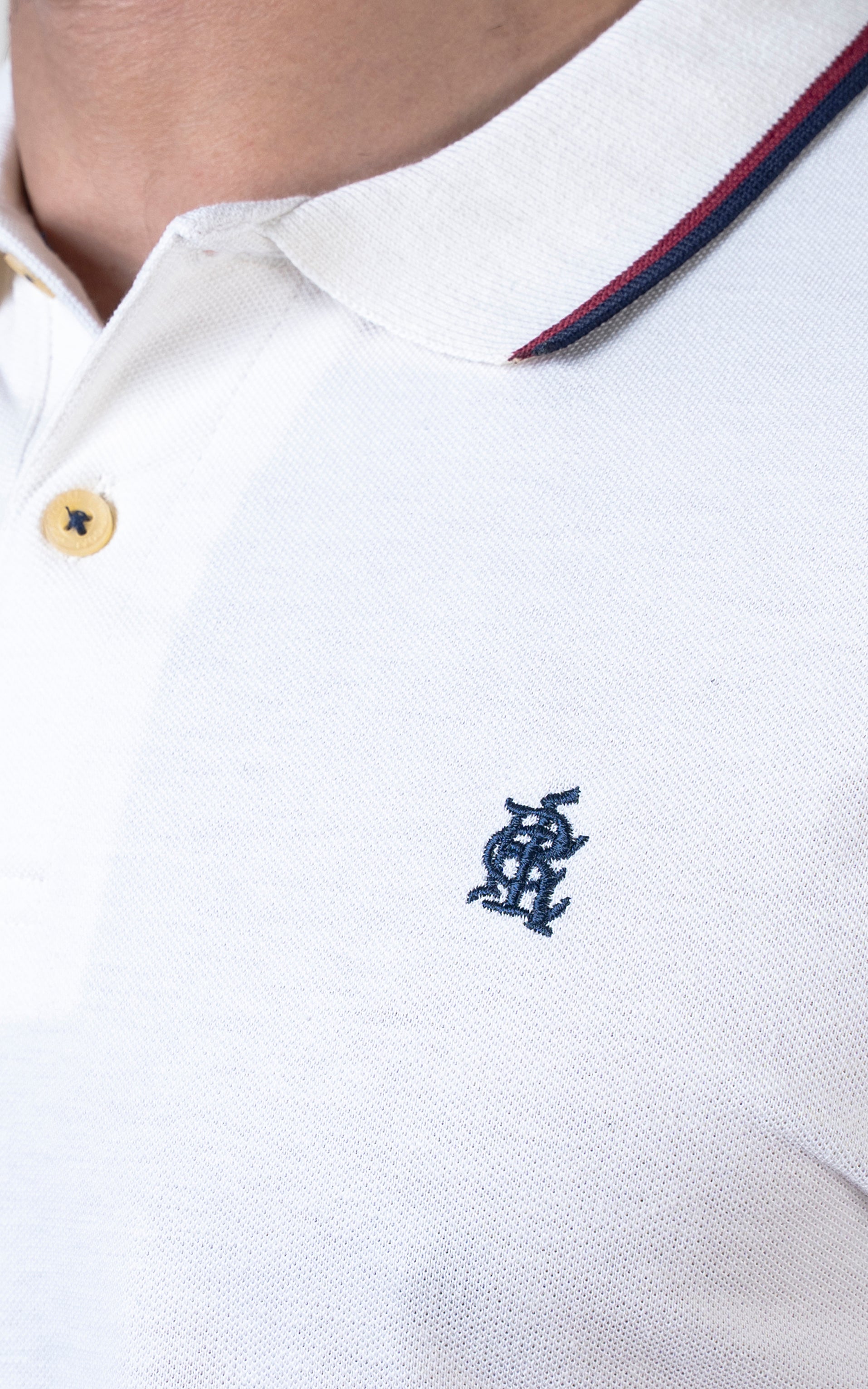TIPPING POLO OFF WHITE