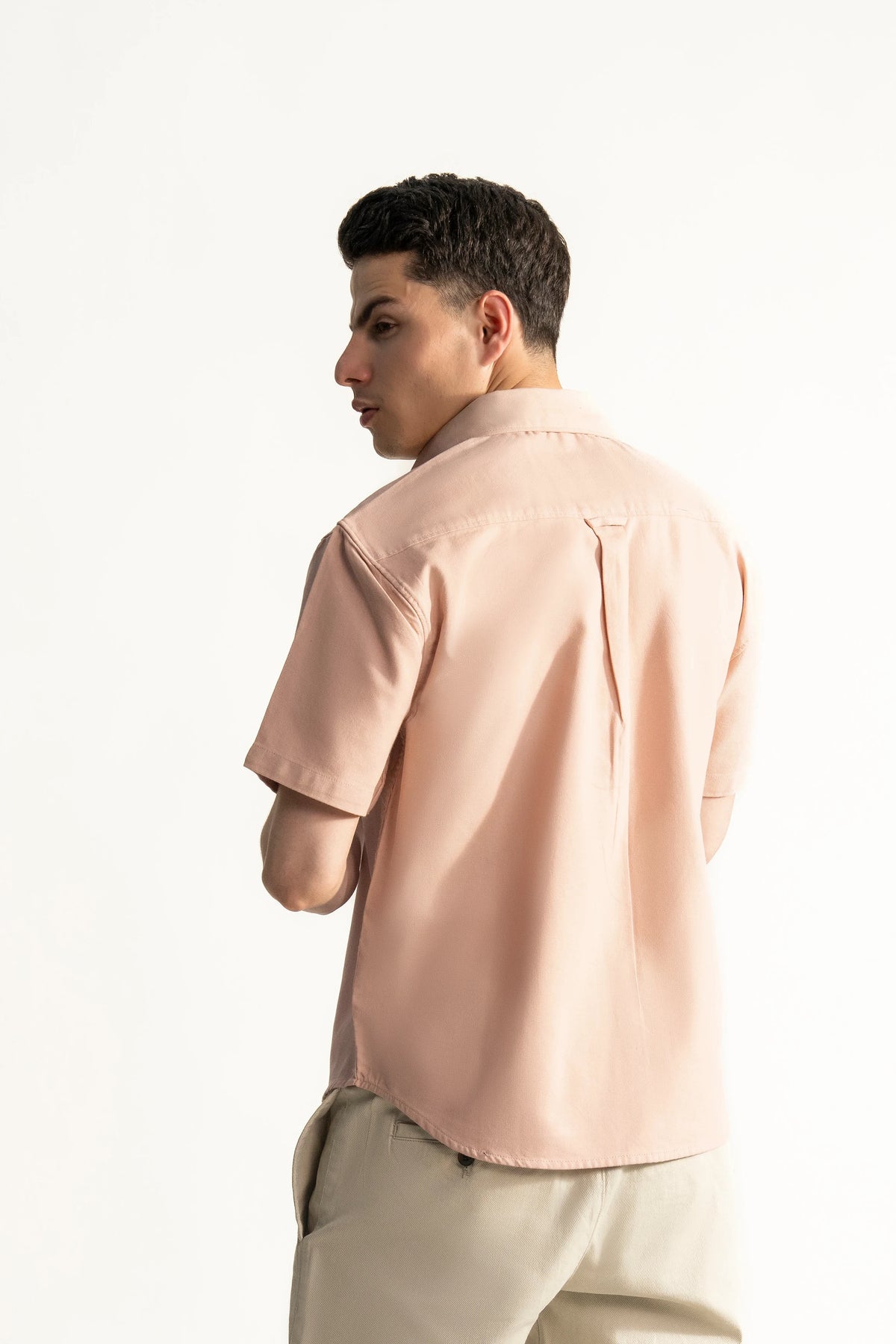 HIDDEN BUTTON DOWN CASUAL SHIRT LIME ORANGE
