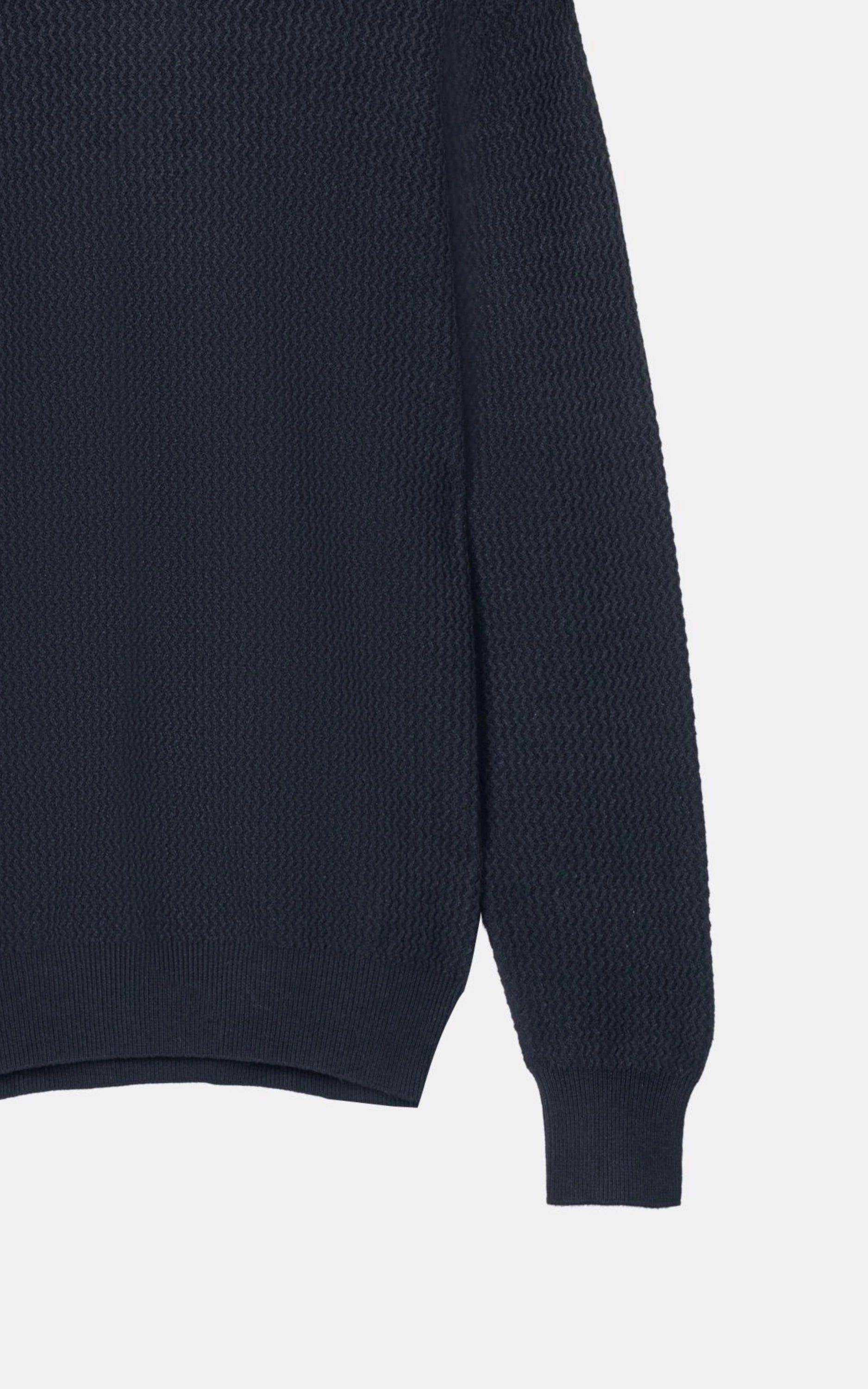 Turtle Neck Textured Sweater Black