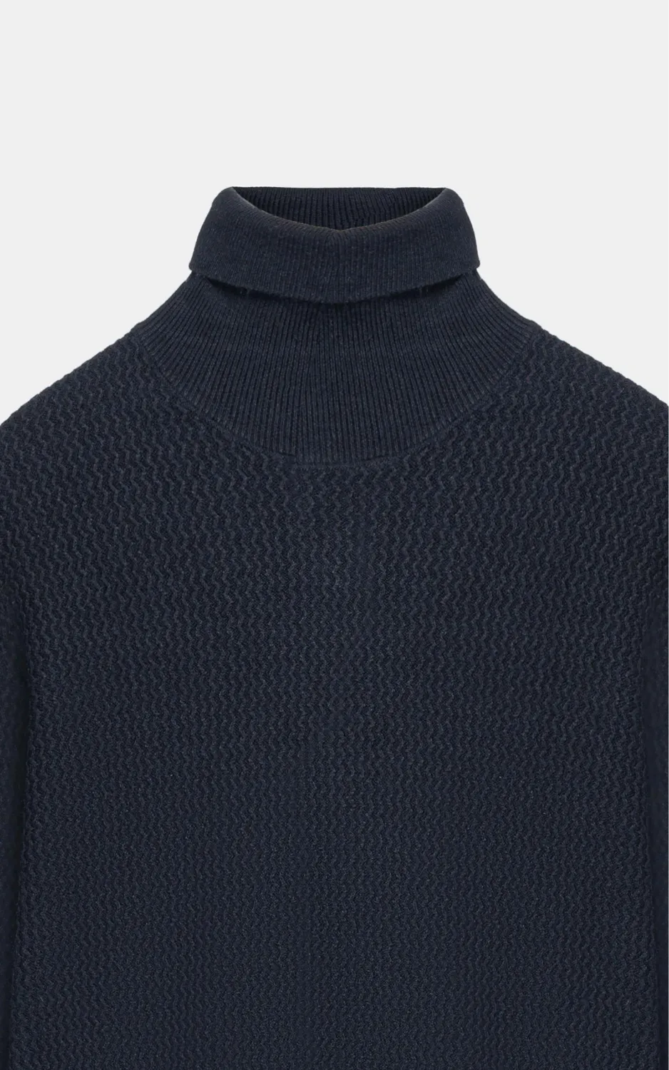 Turtle Neck Textured Sweater Black