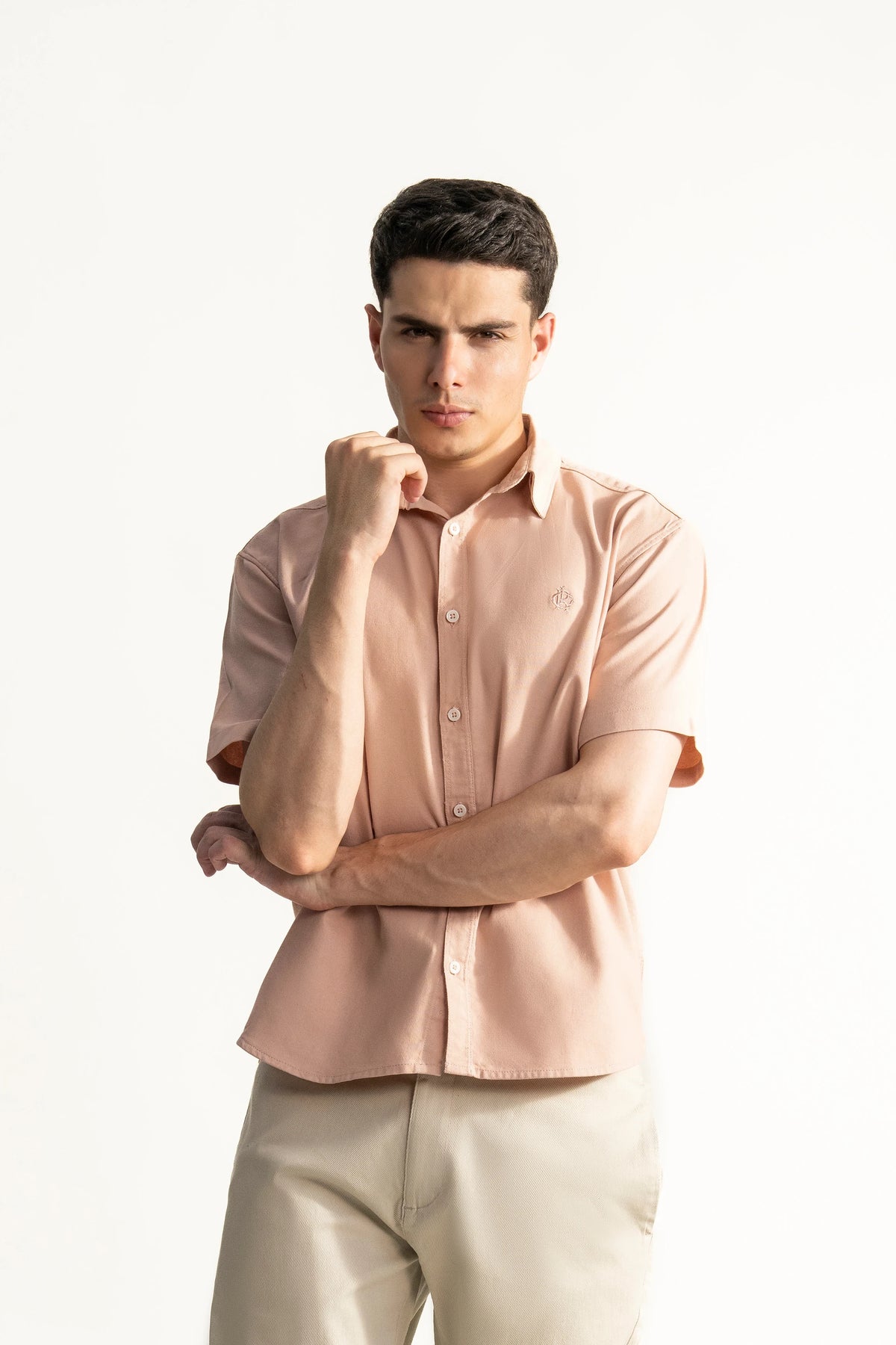 HIDDEN BUTTON DOWN CASUAL SHIRT LIME ORANGE