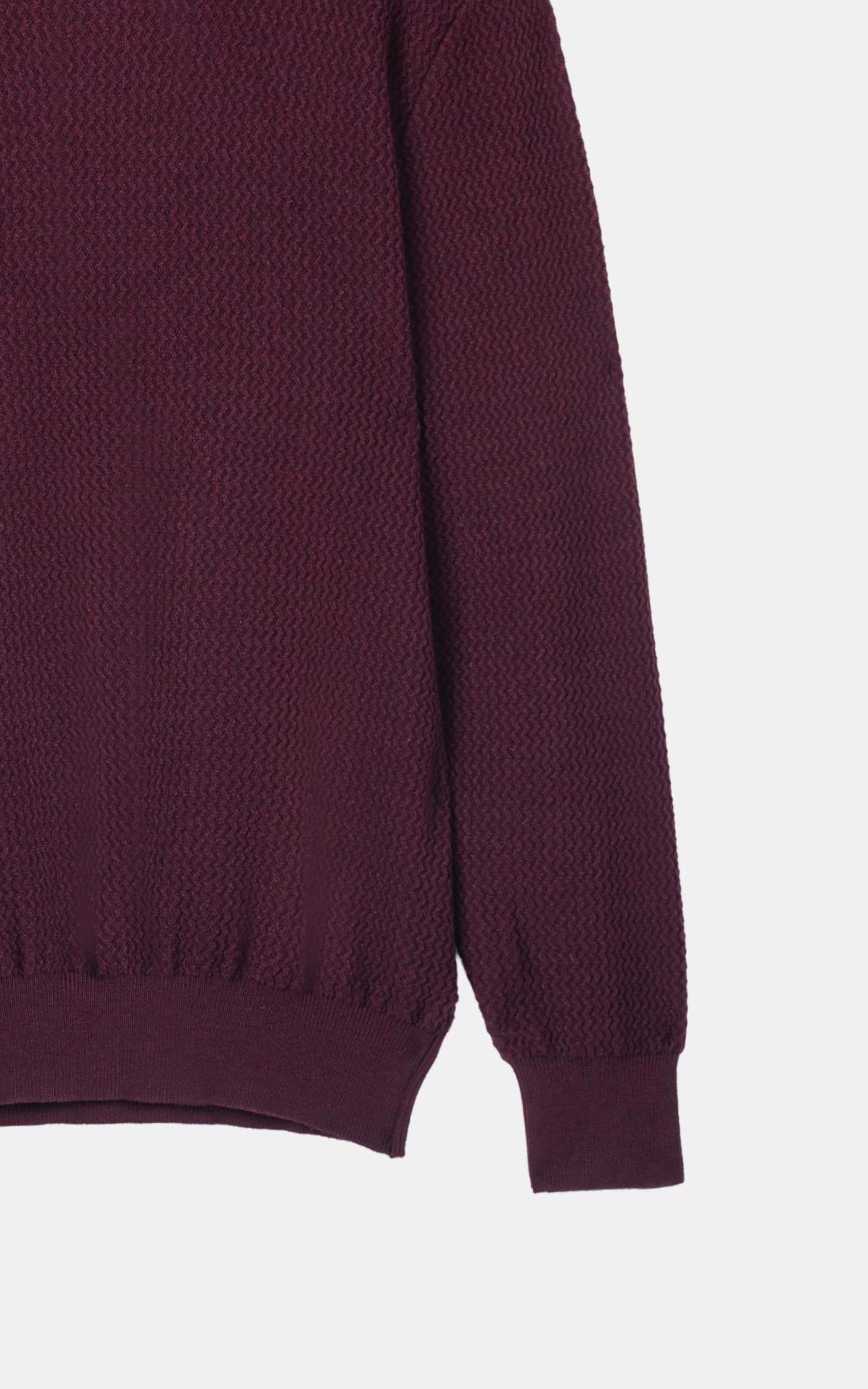 Turtle Neck Textured Sweater Maroon
