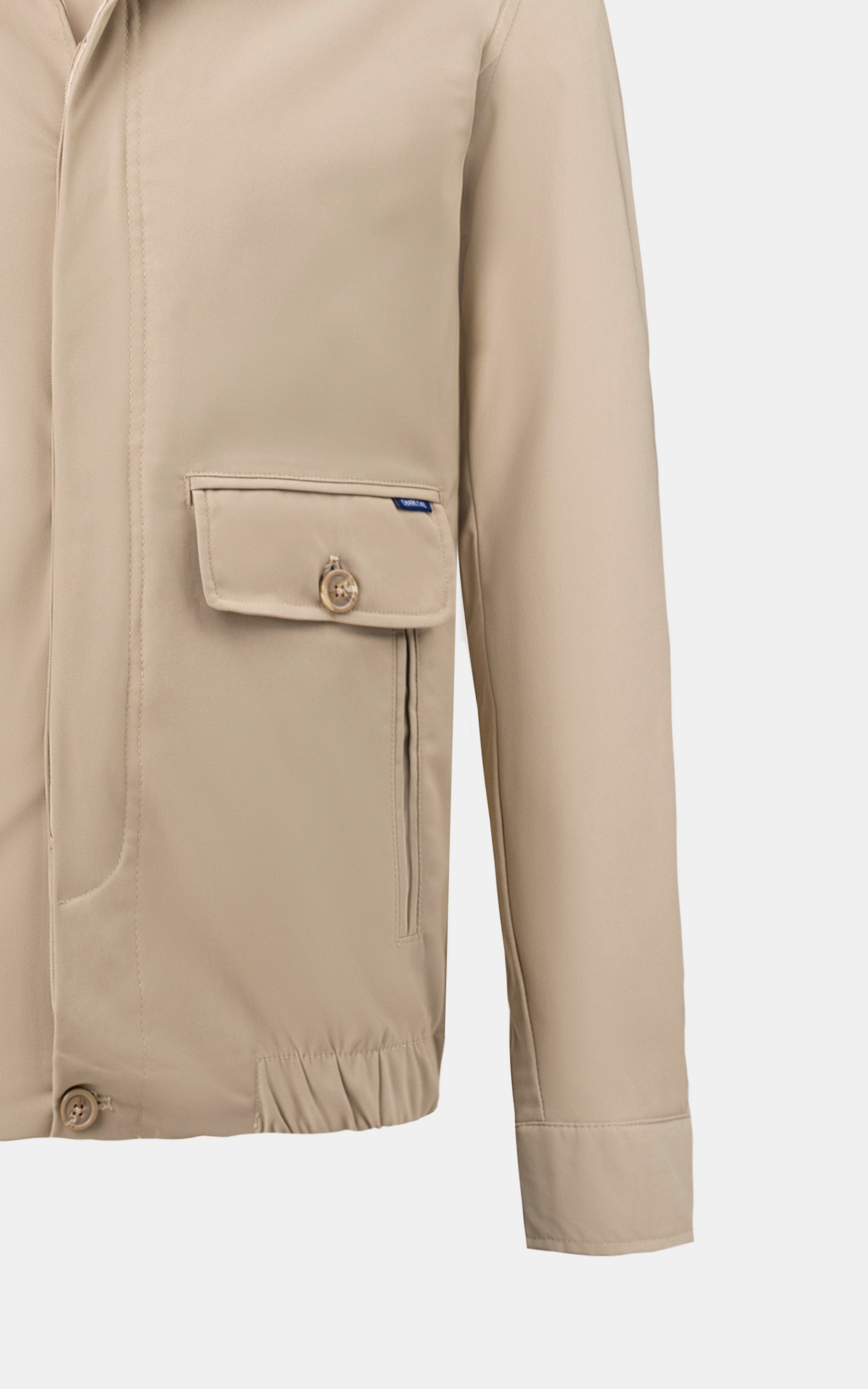 SLIM FIT FULLSLEEVE CLASSIC HARRINGTON JACKET BEIGE