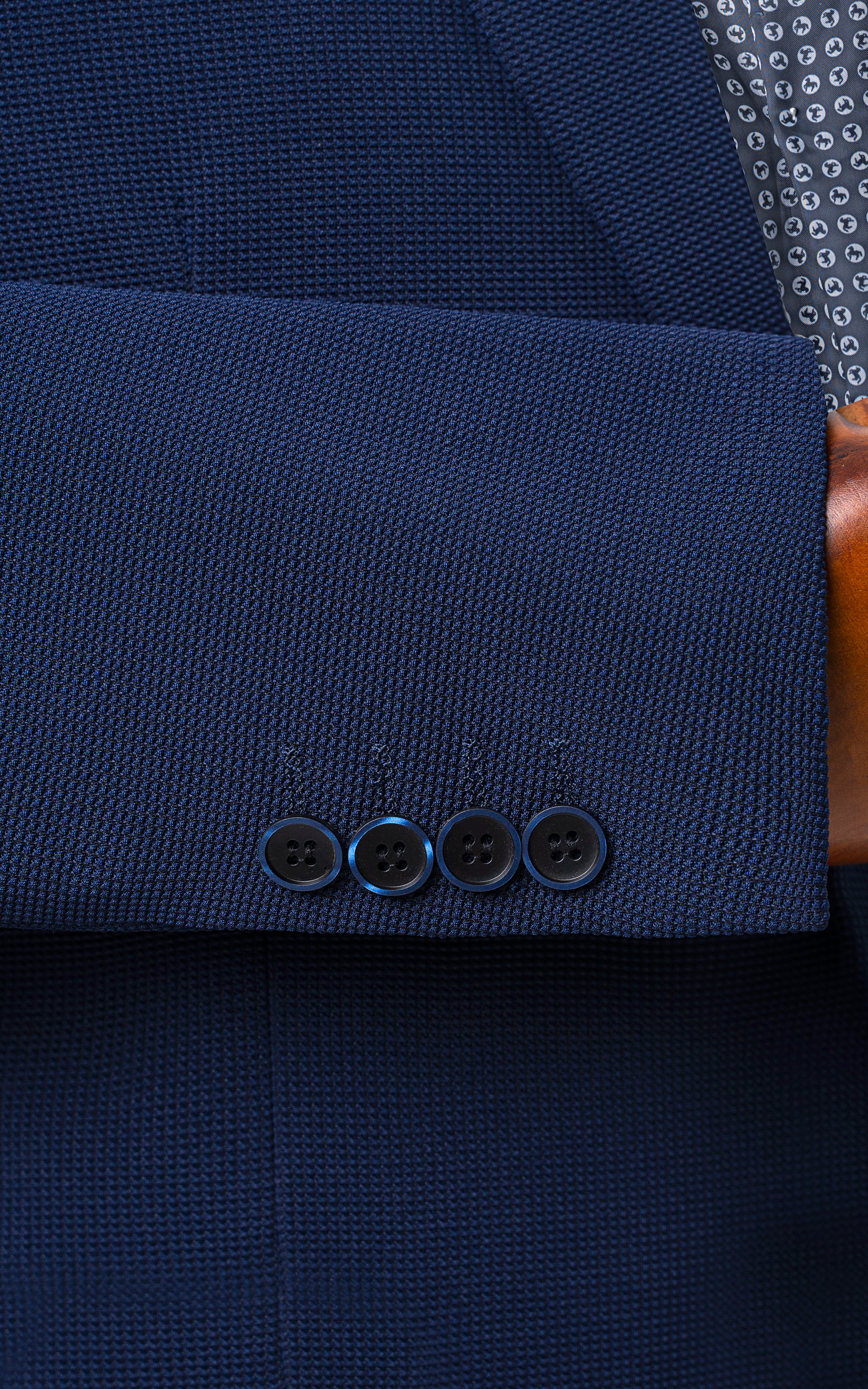 Casual Textured Blazer Navy